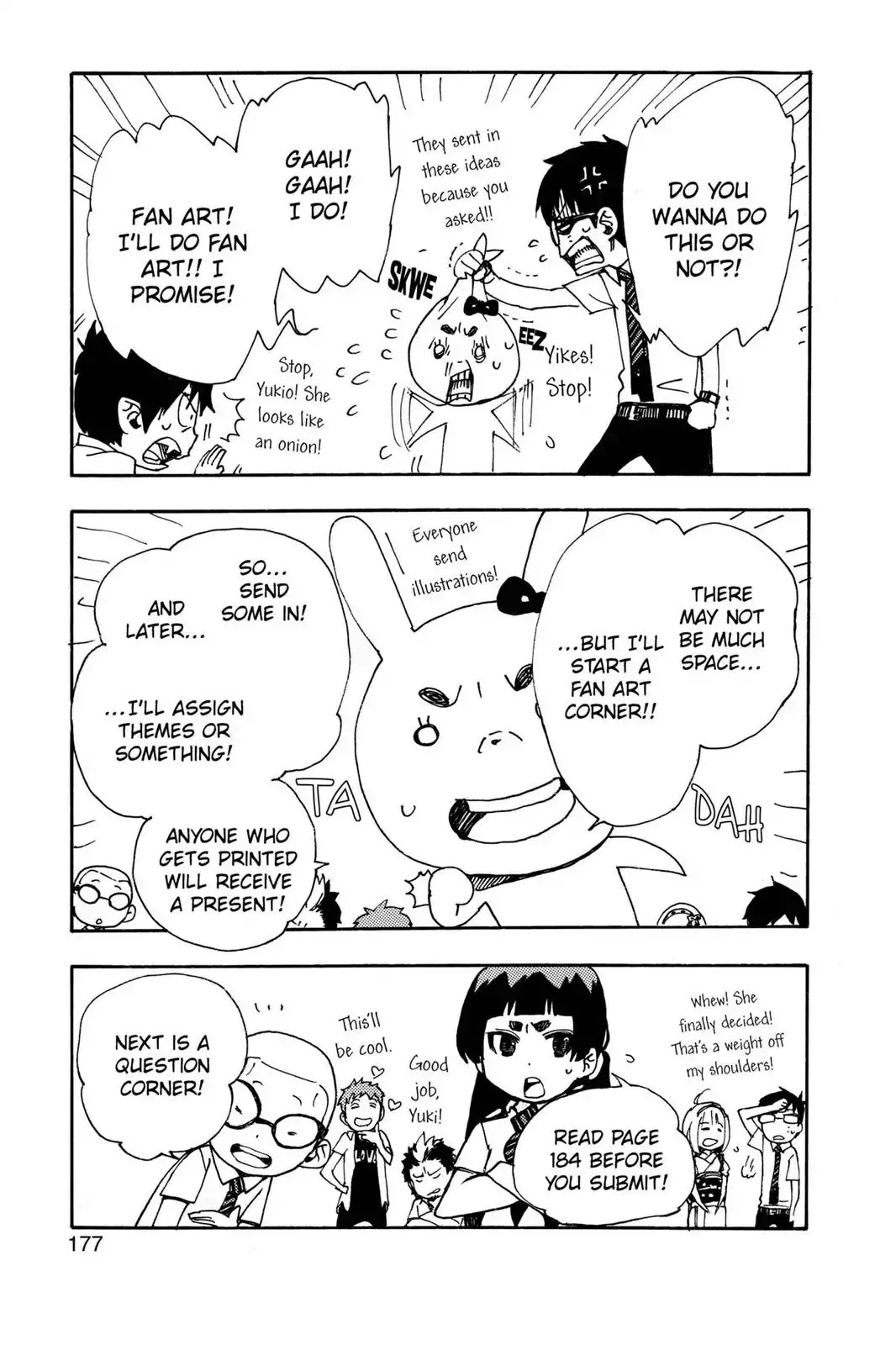 Ao no Exorcist Chapter 27.5 page 3 - Vol.7 Chapter Bonus: Question Corner α