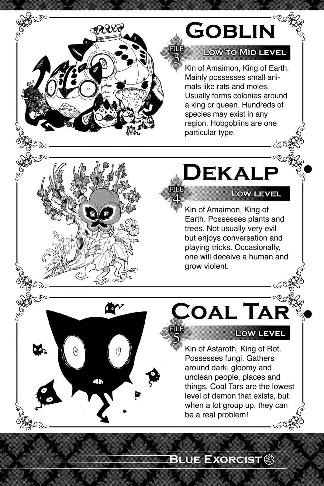 Ao no Exorcist Chapter 3.5 page 8 - Vol.1 Chapter Bonus: Character Case Files, Illustrated Guide to Satan & Initial Setting Images