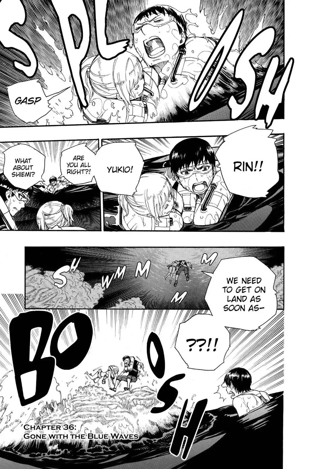 Ao no Exorcist Chapter 36 page 1 - Chapter 36: Gone With The Blue Waves