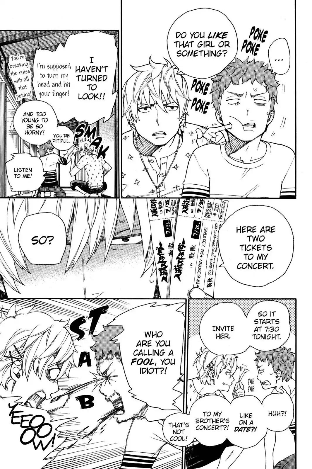 Ao no Exorcist Chapter 41.5 page 3 - Vol.10 Chapter Bonus: Kinzo's Band Doesn't Care