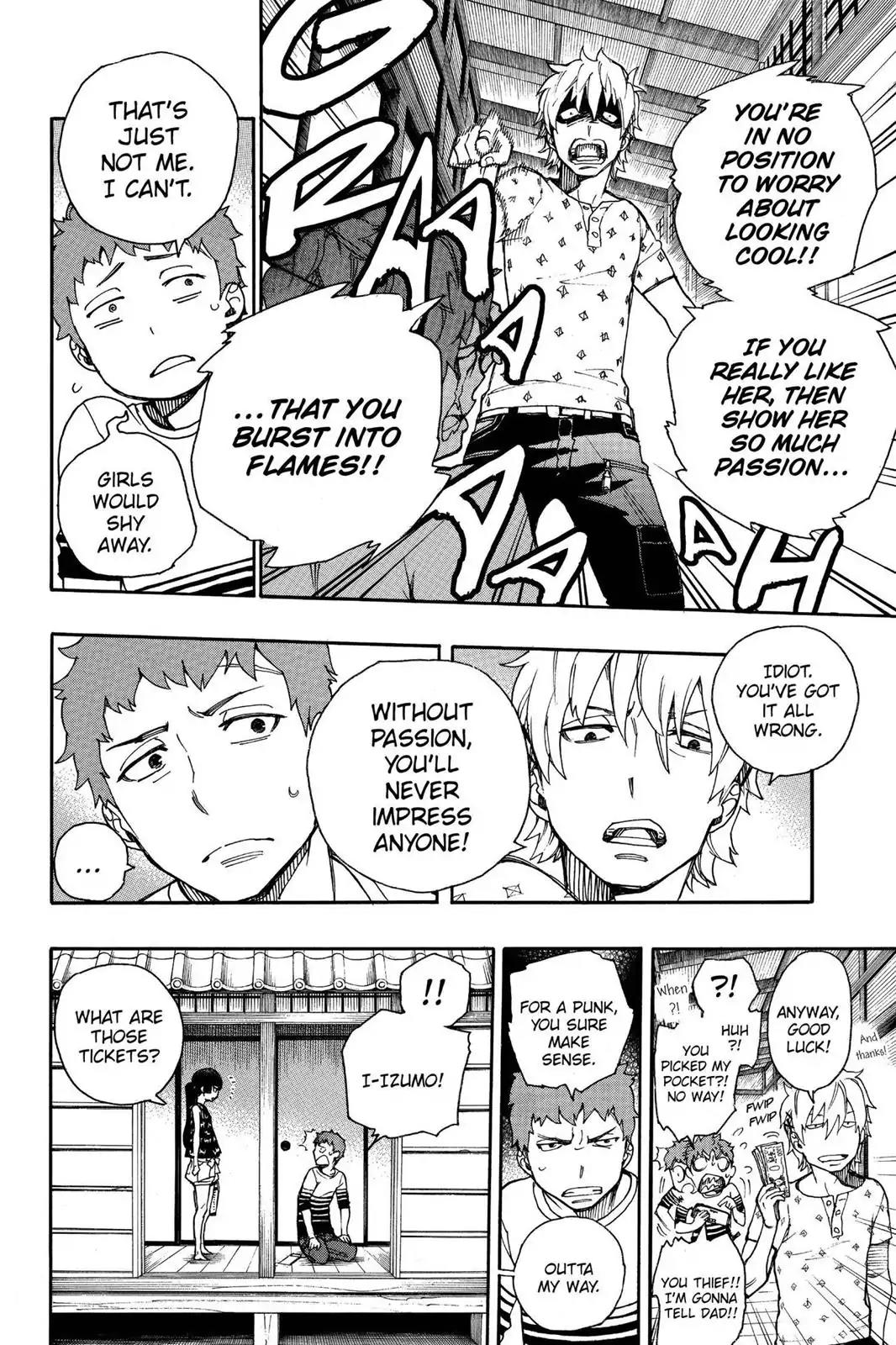 Ao no Exorcist Chapter 41.5 page 4 - Vol.10 Chapter Bonus: Kinzo's Band Doesn't Care