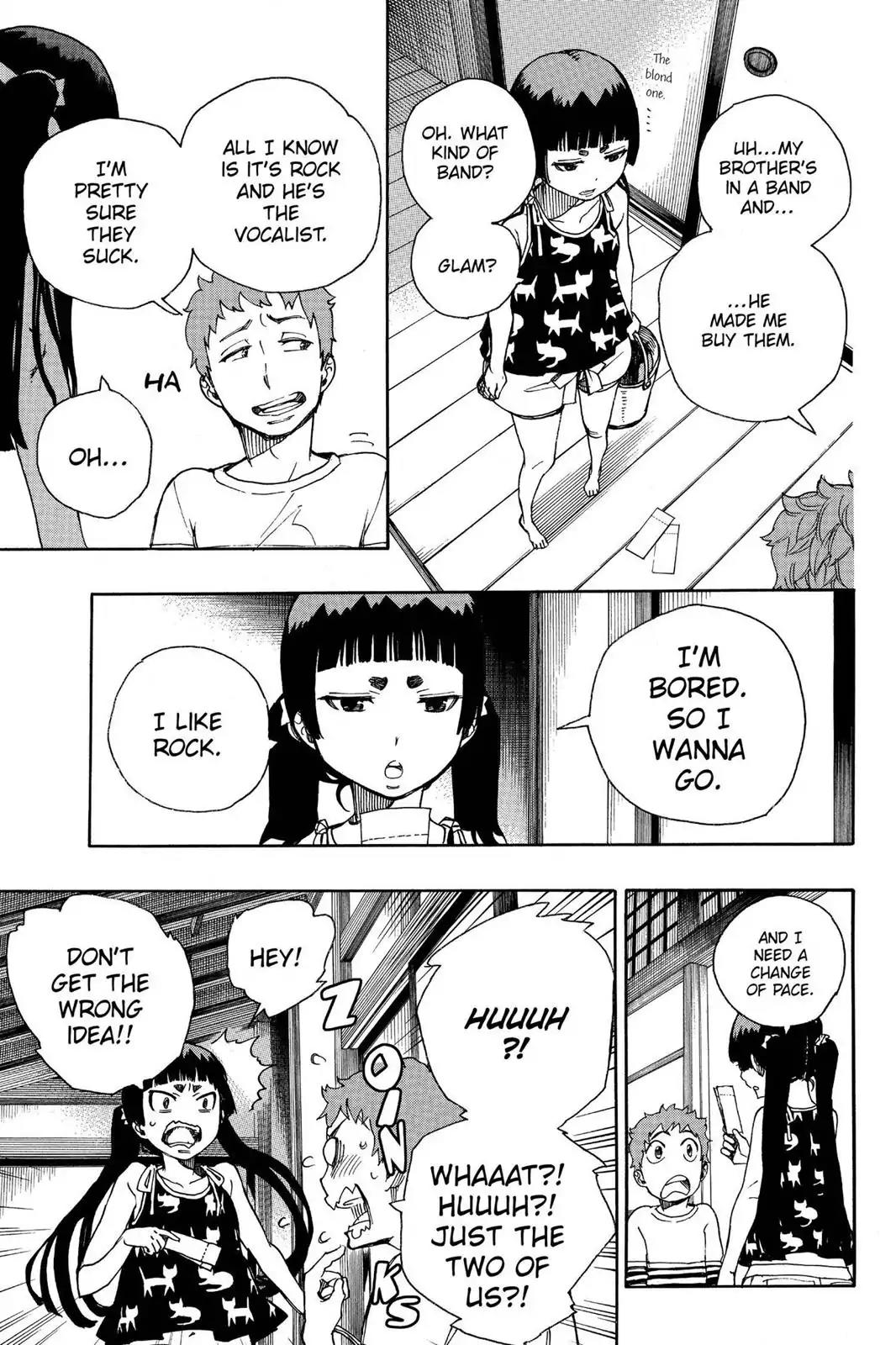 Ao no Exorcist Chapter 41.5 page 5 - Vol.10 Chapter Bonus: Kinzo's Band Doesn't Care