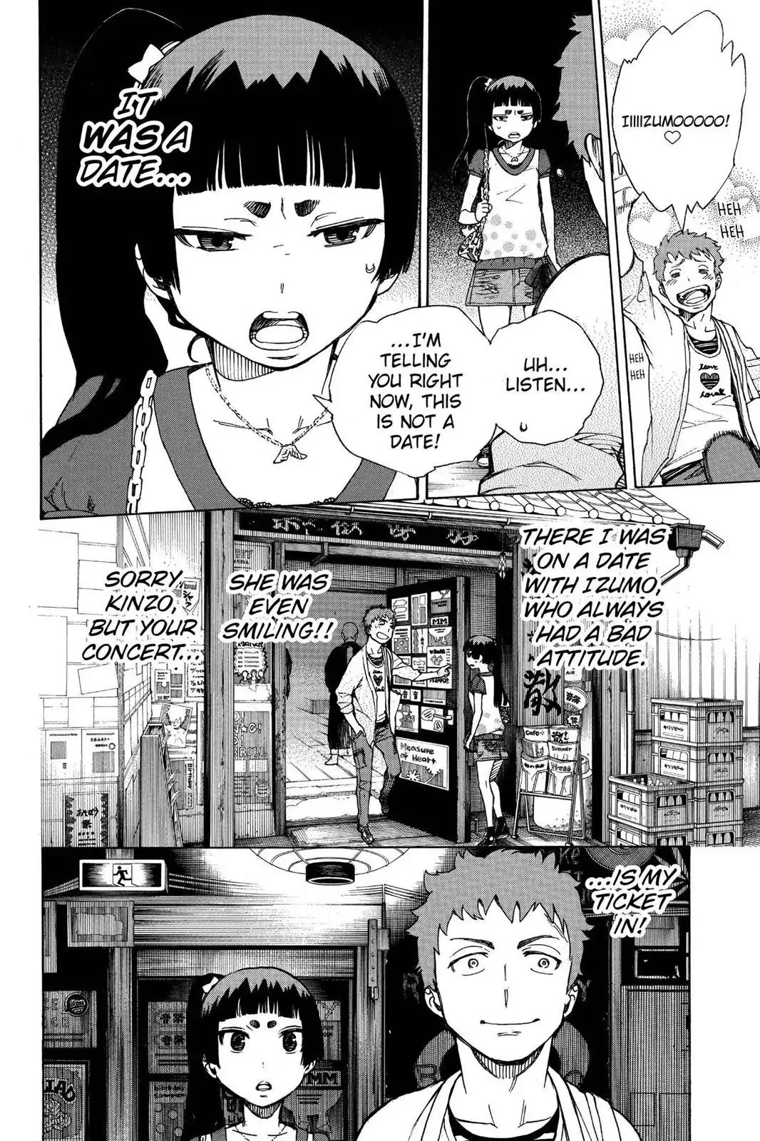 Ao no Exorcist Chapter 41.5 page 6 - Vol.10 Chapter Bonus: Kinzo's Band Doesn't Care