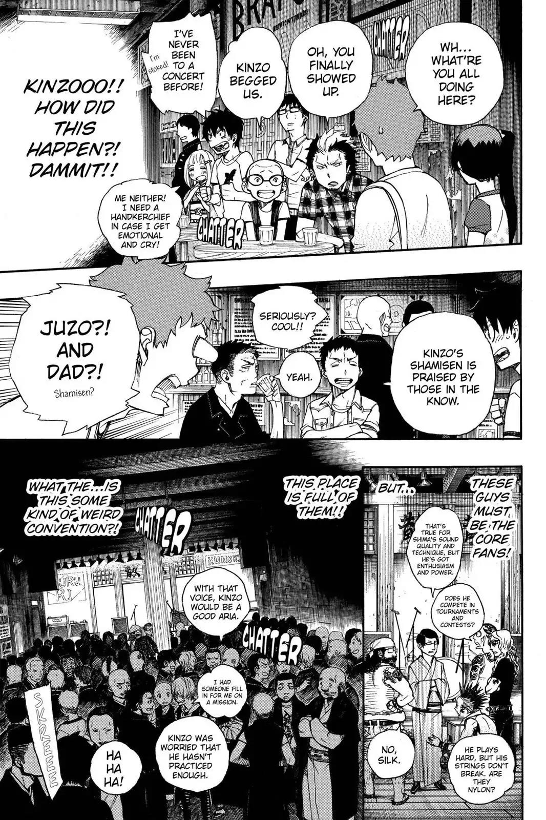 Ao no Exorcist Chapter 41.5 page 7 - Vol.10 Chapter Bonus: Kinzo's Band Doesn't Care