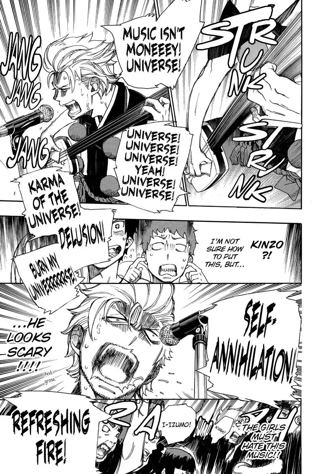 Ao no Exorcist Chapter 41.5 page 9 - Vol.10 Chapter Bonus: Kinzo's Band Doesn't Care