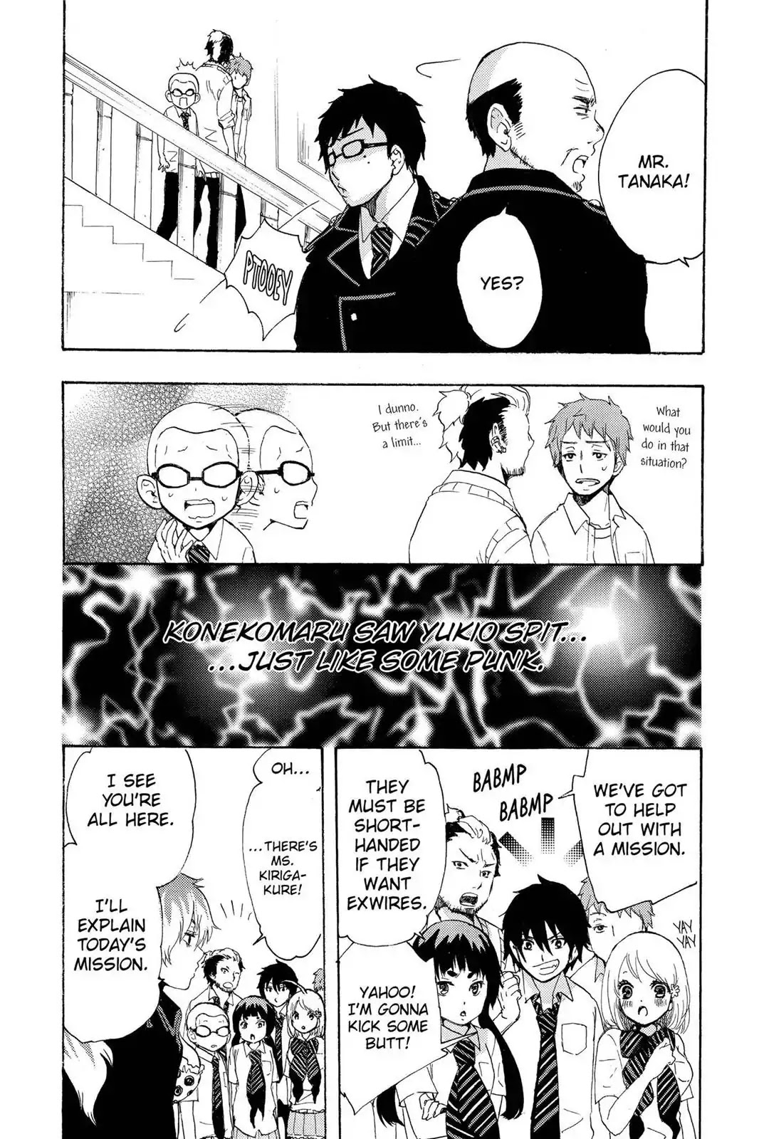 Ao no Exorcist Chapter 41.6 page 4 - Vol.10 Chapter Bonus: Assistant's Short Stories, Blue Questorcist Q&A & Fan Art Corner