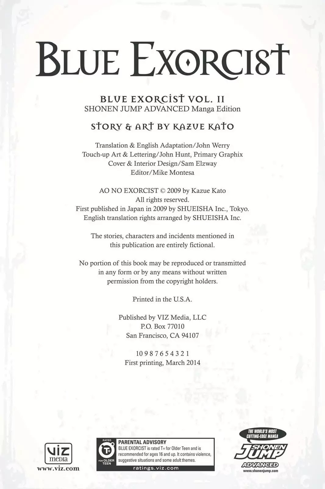 Ao no Exorcist Chapter 47.5 page 14 - Vol.11 Chapter Bonus: Character Case Files, Blue Questorcist Q&A & Fan Art Corner
