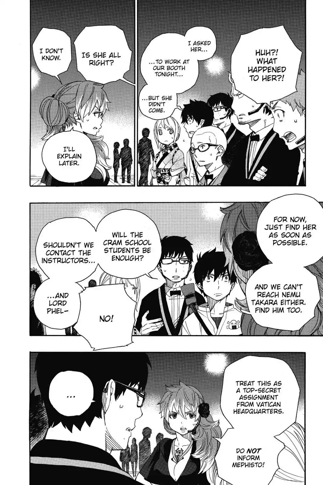 Ao no Exorcist Chapter 48 page 19 - Chapter 48: The Night of the True Cross Academy Festival