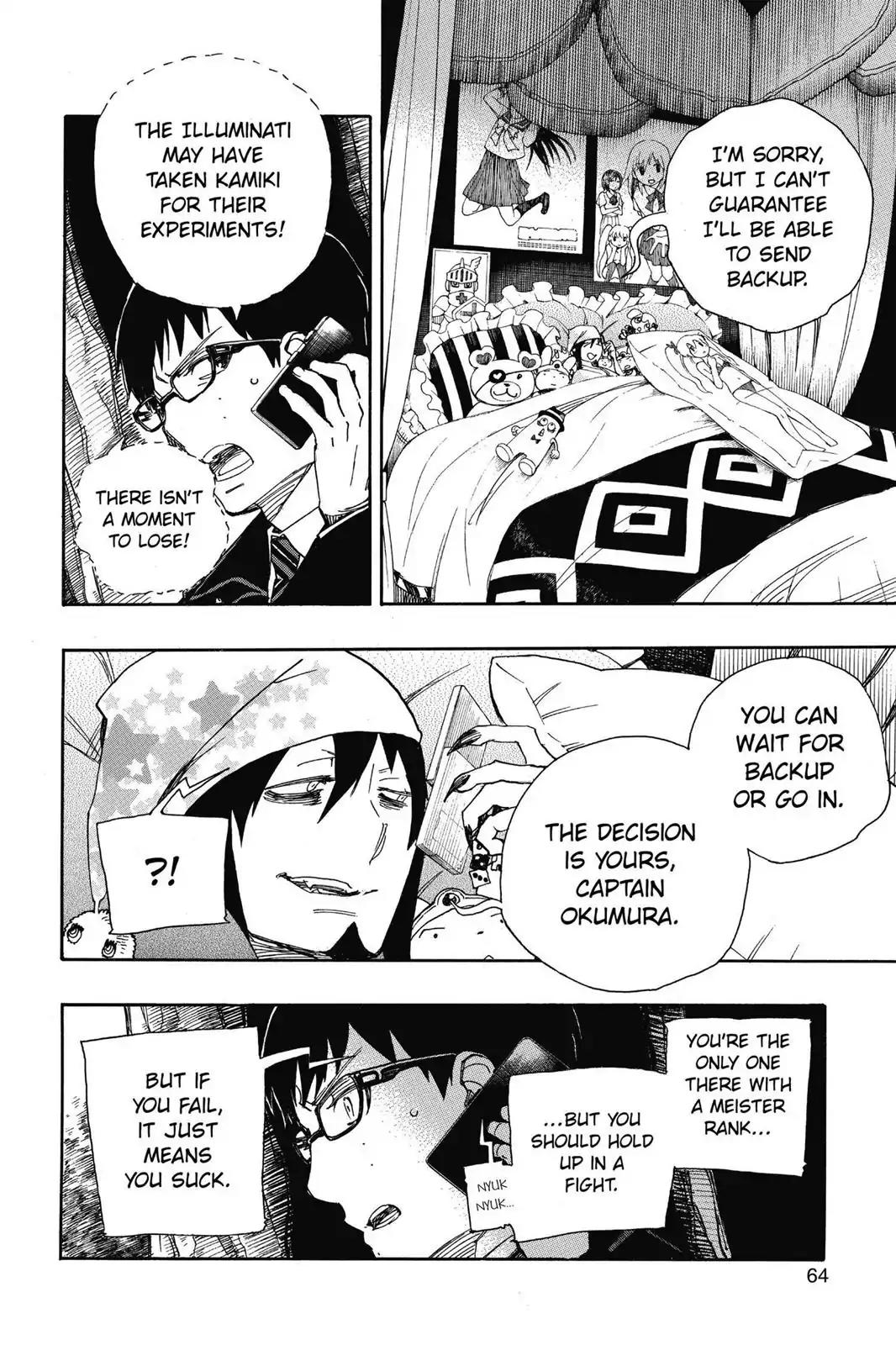 Ao no Exorcist Chapter 54 page 21 - Chapter 54: I'm Not Going Back to the Order