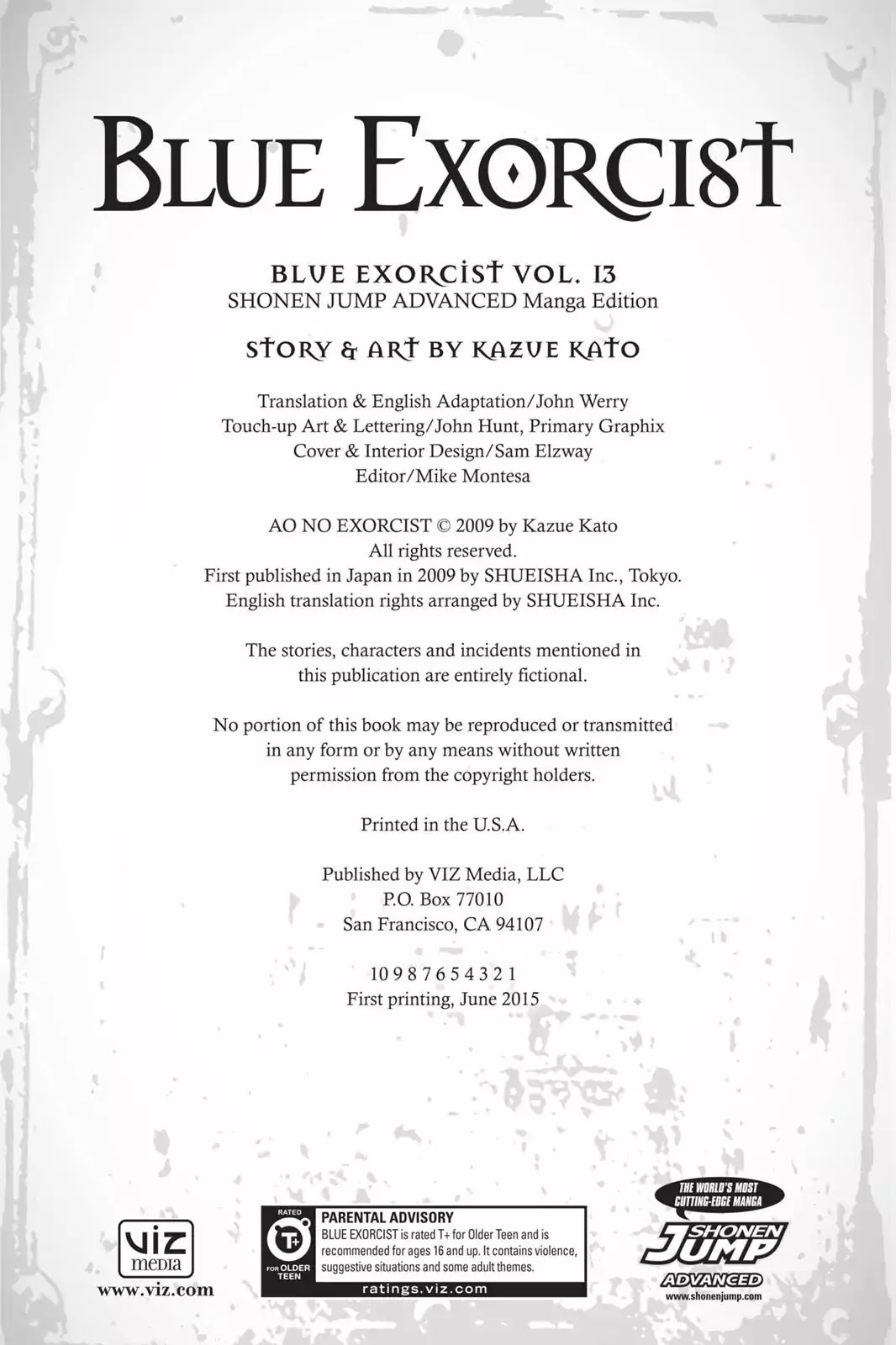 Ao no Exorcist Chapter 57.5 page 12 - Vol.13 Chapter Bonus: Blue Questorcist Q&A & Fan Art Corner
