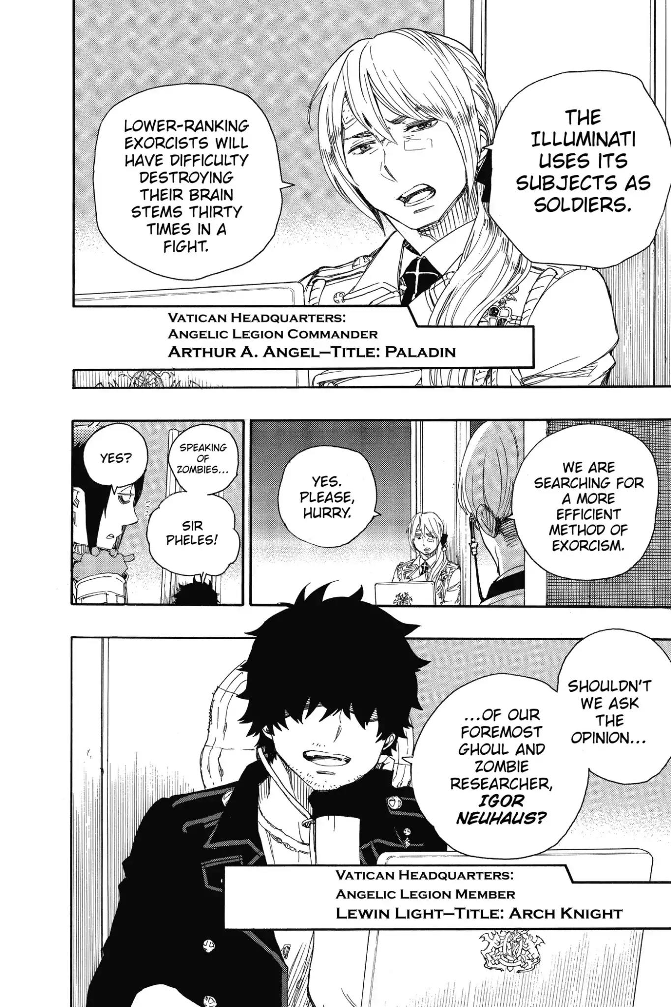 Ao no Exorcist Chapter 69 page 10 - Chapter 69: A High-Level Conference