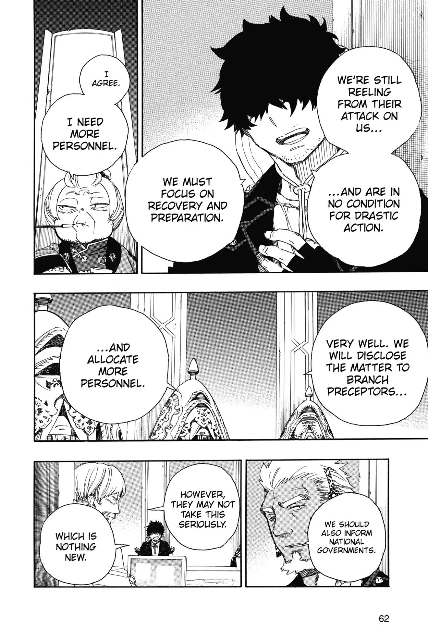 Ao no Exorcist Chapter 69 page 20 - Chapter 69: A High-Level Conference