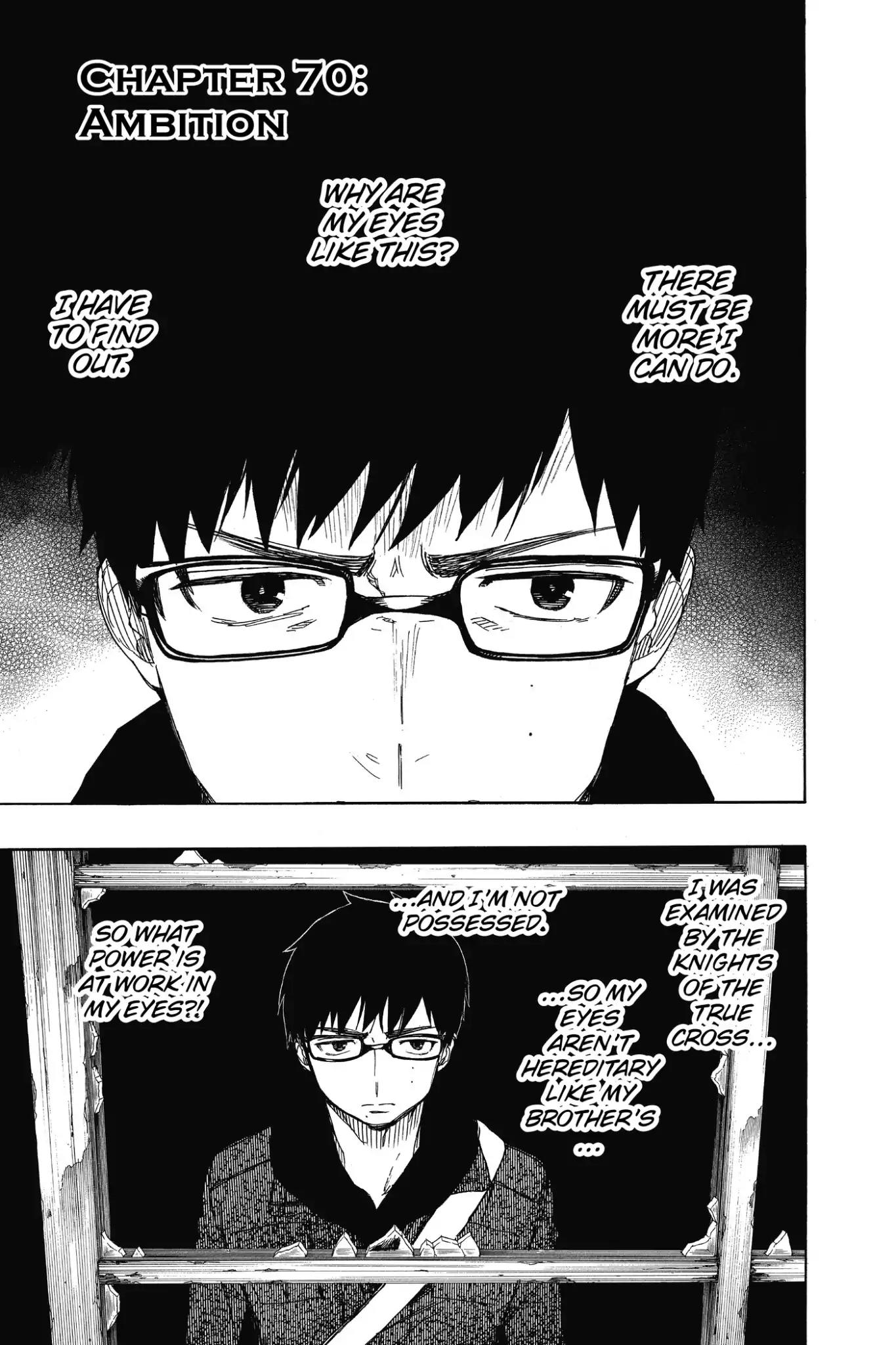 Ao no Exorcist Chapter 70 page 1 - Chapter 70: Ambition