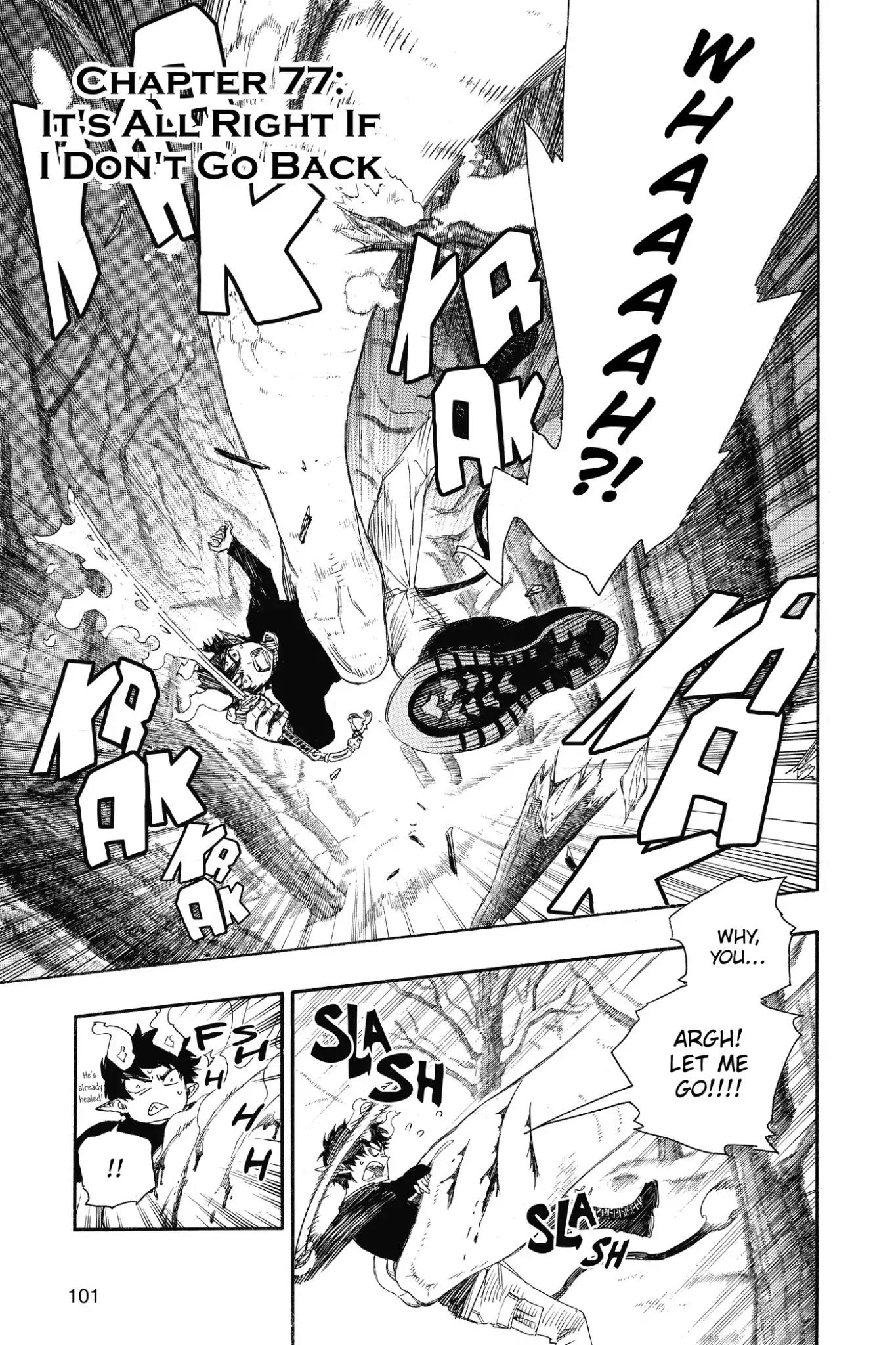 Ao no Exorcist Chapter 77 page 1 - Chapter 77: It's All Right If I Don't Go Back