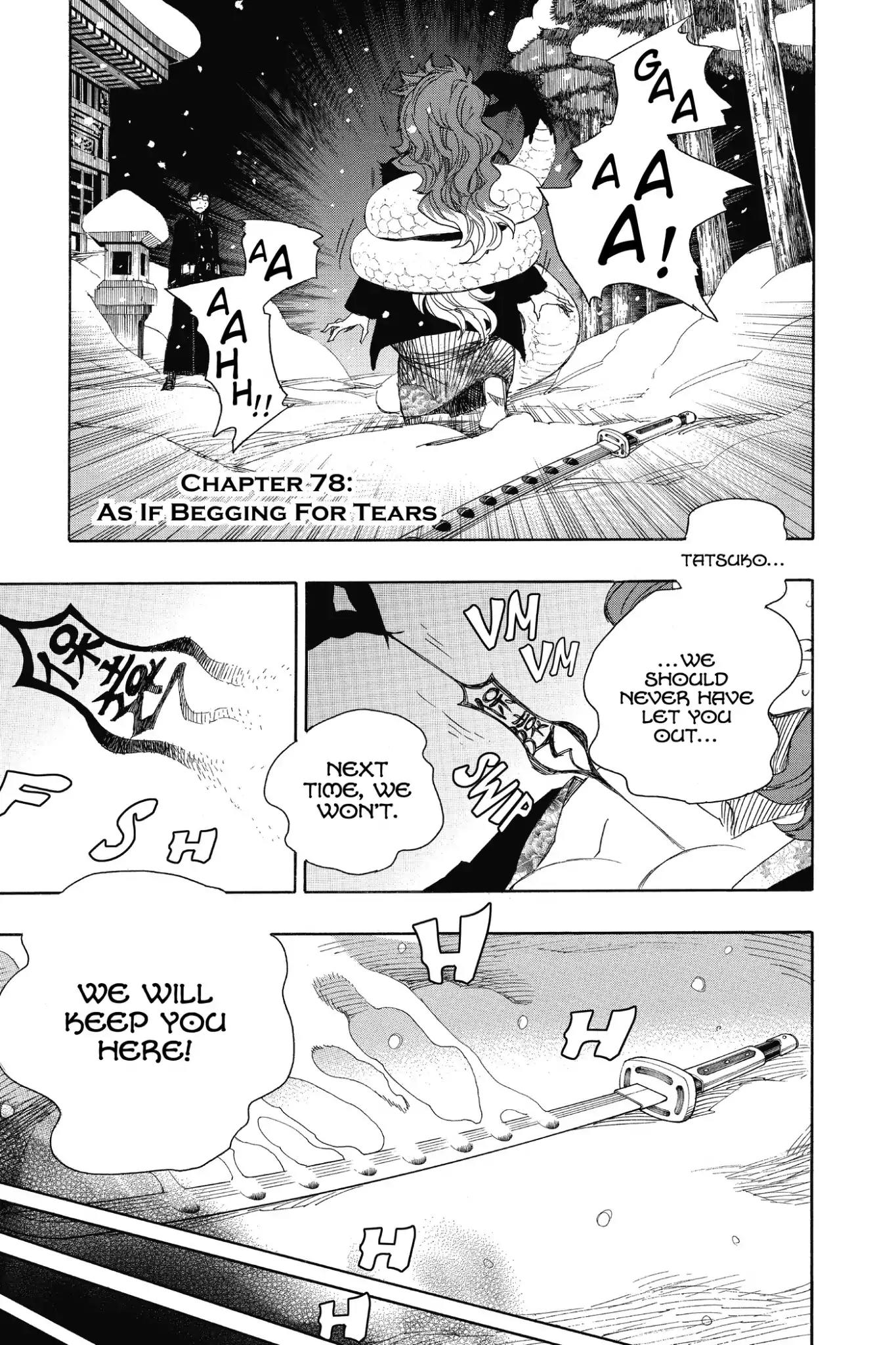 Ao no Exorcist Chapter 78 page 1 - Chapter 78: As If Begging for Tears