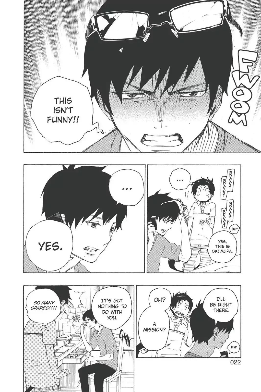 Ao no Exorcist Chapter 8 page 22 - Chapter 8: Black Cat