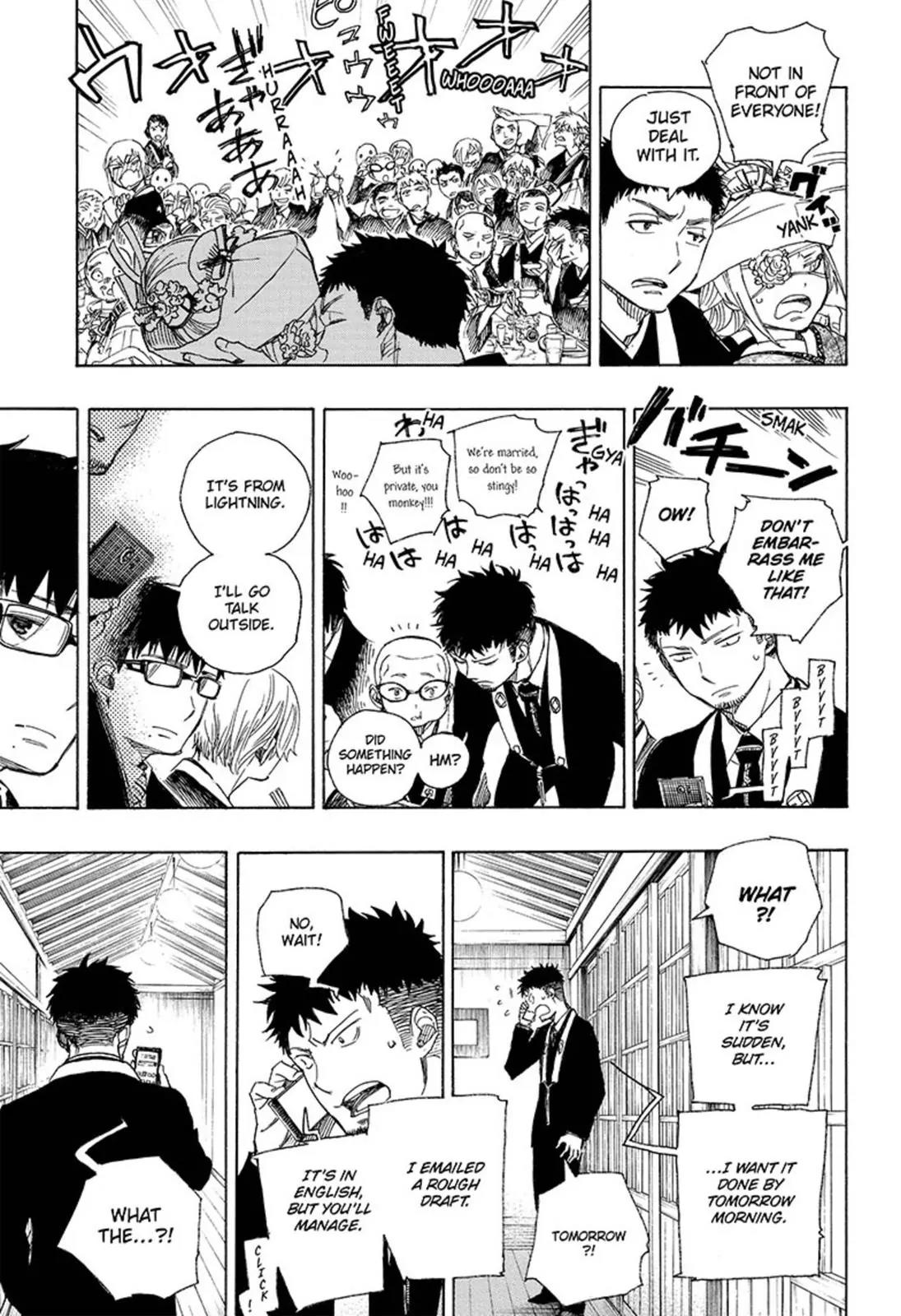 Ao no Exorcist Chapter 91 page 25 - Chapter 91: Congratulations - Late Night