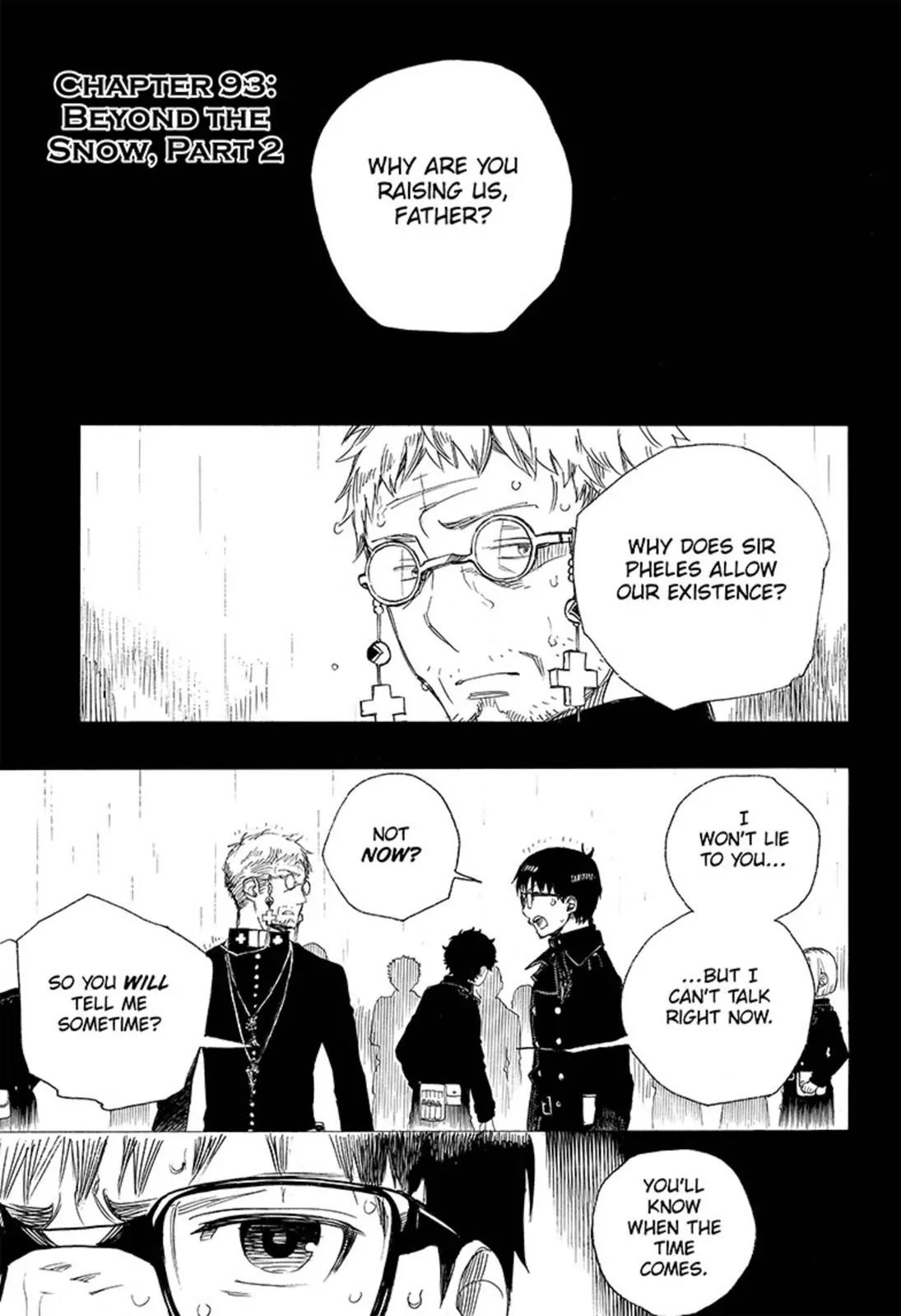 Ao no Exorcist Chapter 93 page 1 - Chapter 93: Beyond The Snow (2)