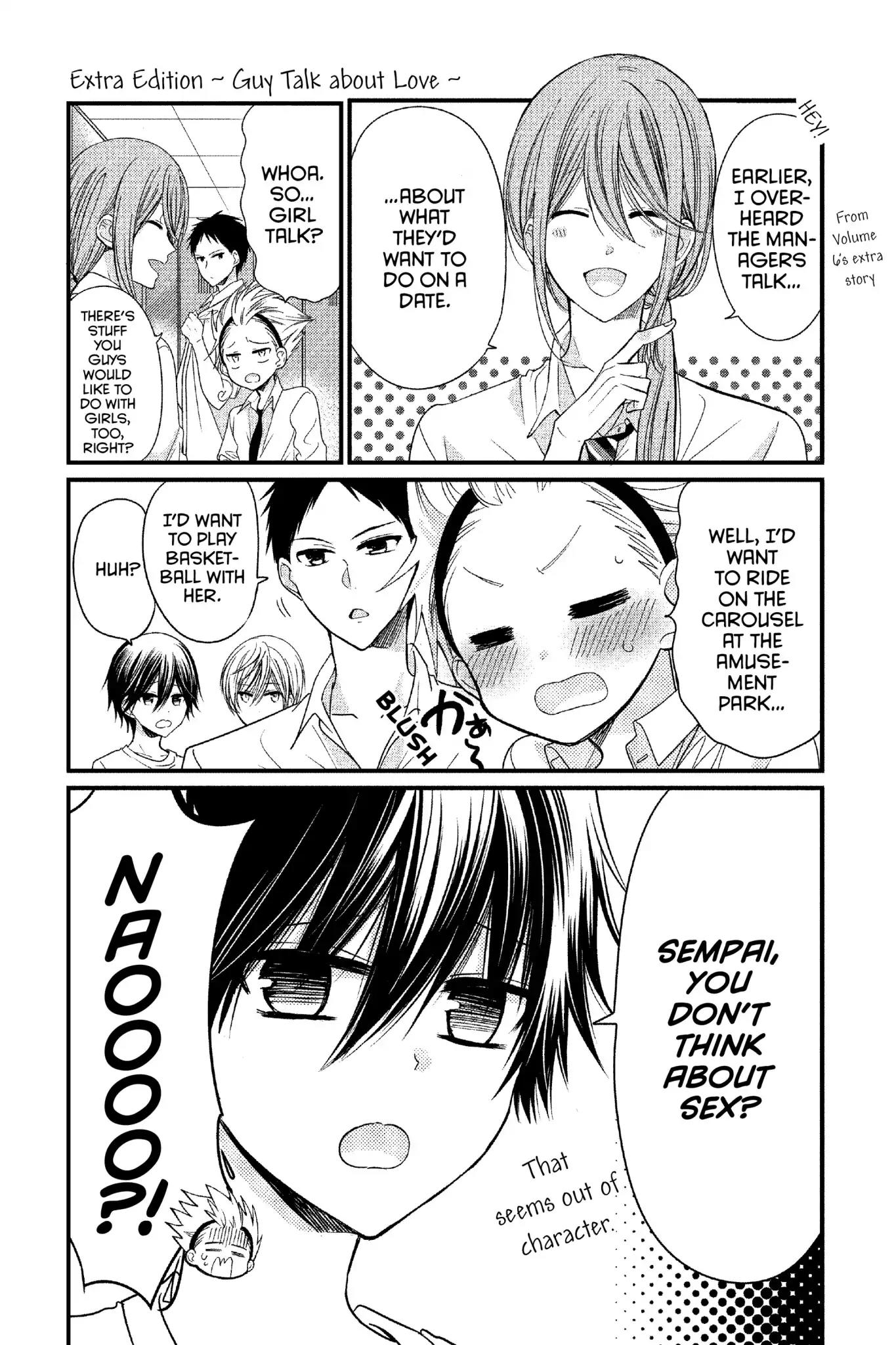 Aoba-kun ni Kikitai Koto Chapter 28.5 page 1 - Vol.7 Extra Edition: Guy Talk About Love