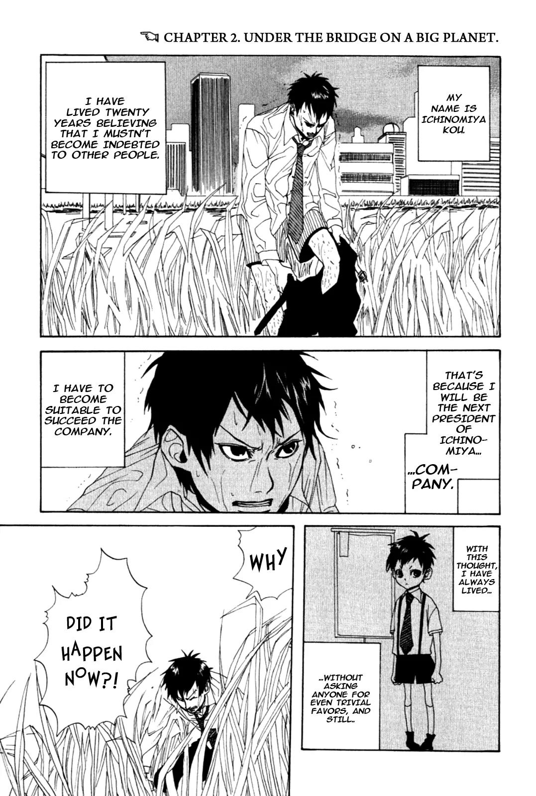 Arakawa Under the Bridge Chapter 2 page 1 - Chapter 2: Under the Bridge on a Big Planet