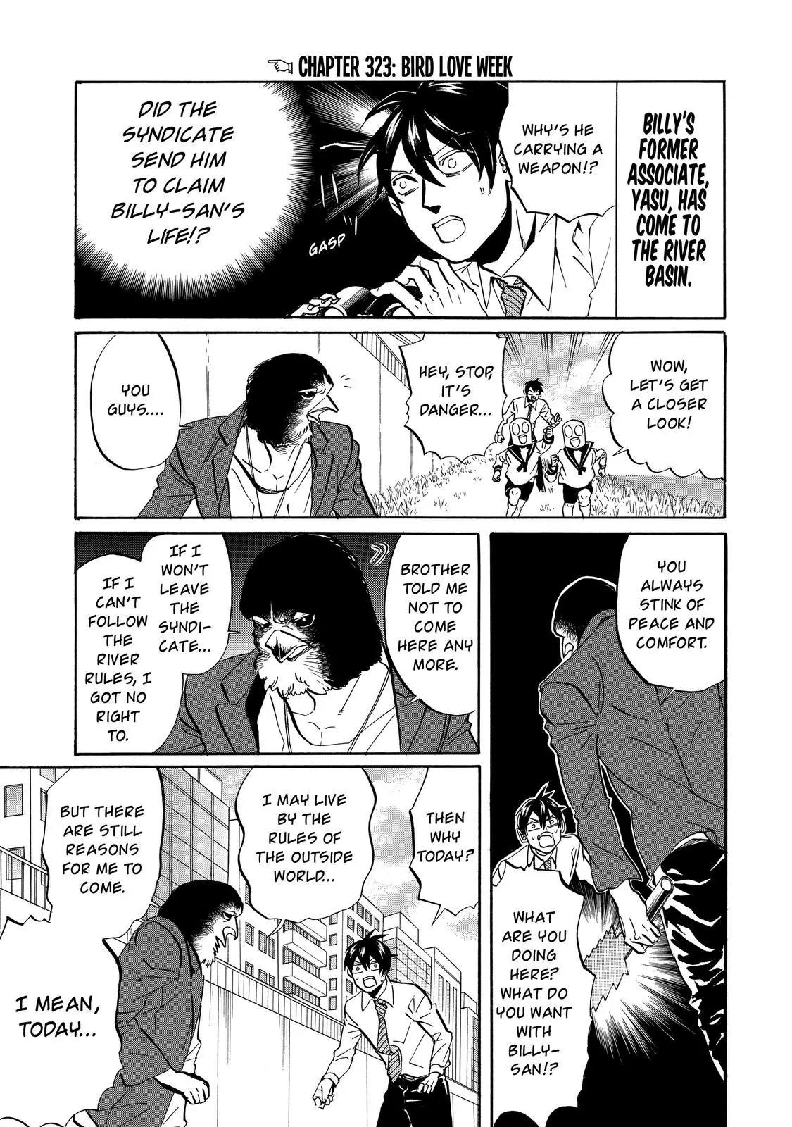 Arakawa Under the Bridge Chapter 323 page 4 - Chapter 323: Bird Love Week