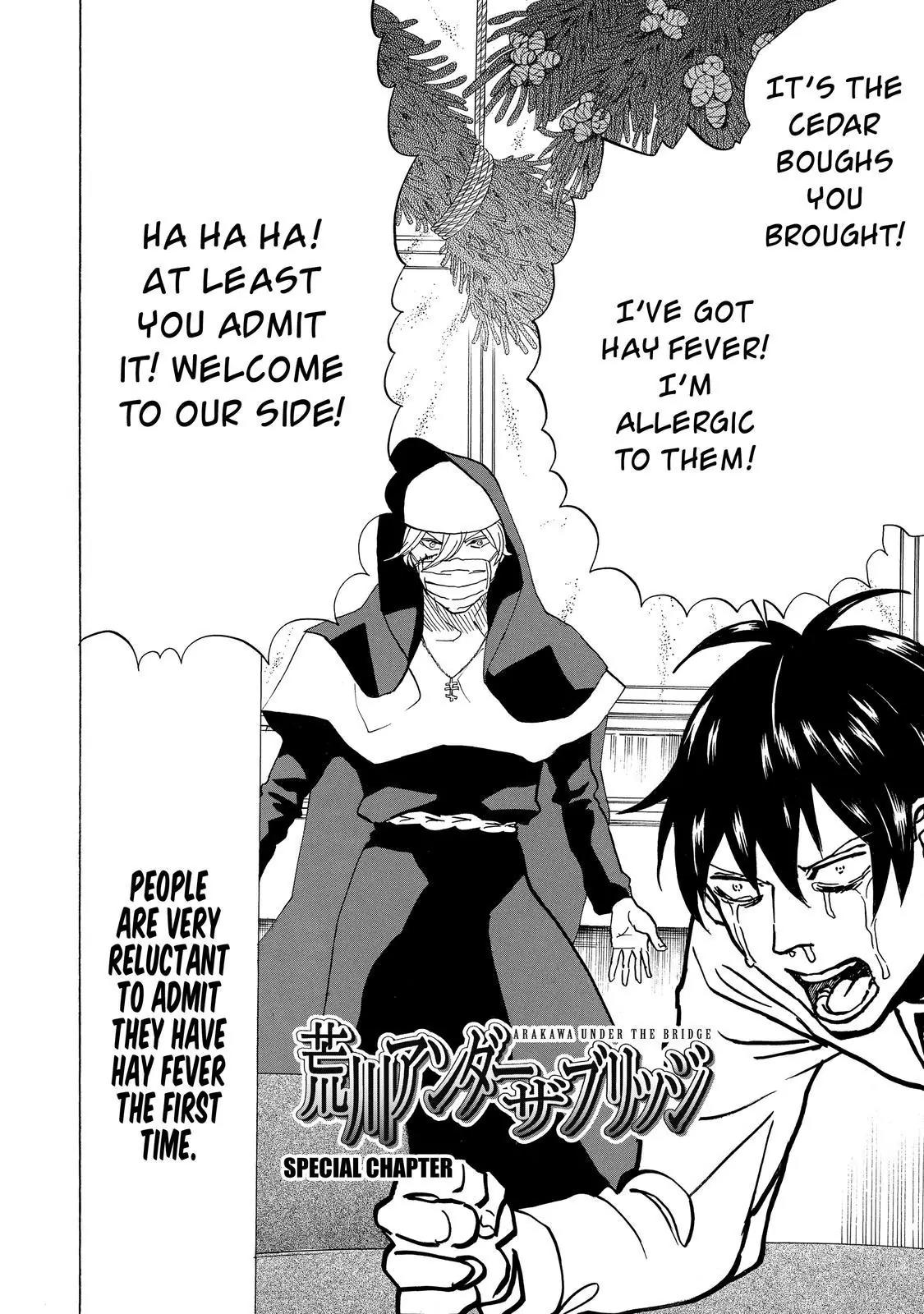 Arakawa Under the Bridge Chapter 377.5 page 3 - Chapter 377.5: The War On Pollen