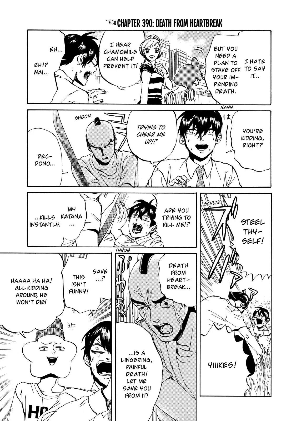 Arakawa Under the Bridge Chapter 390 page 4 - Chapter 390: Death From Heartbreak