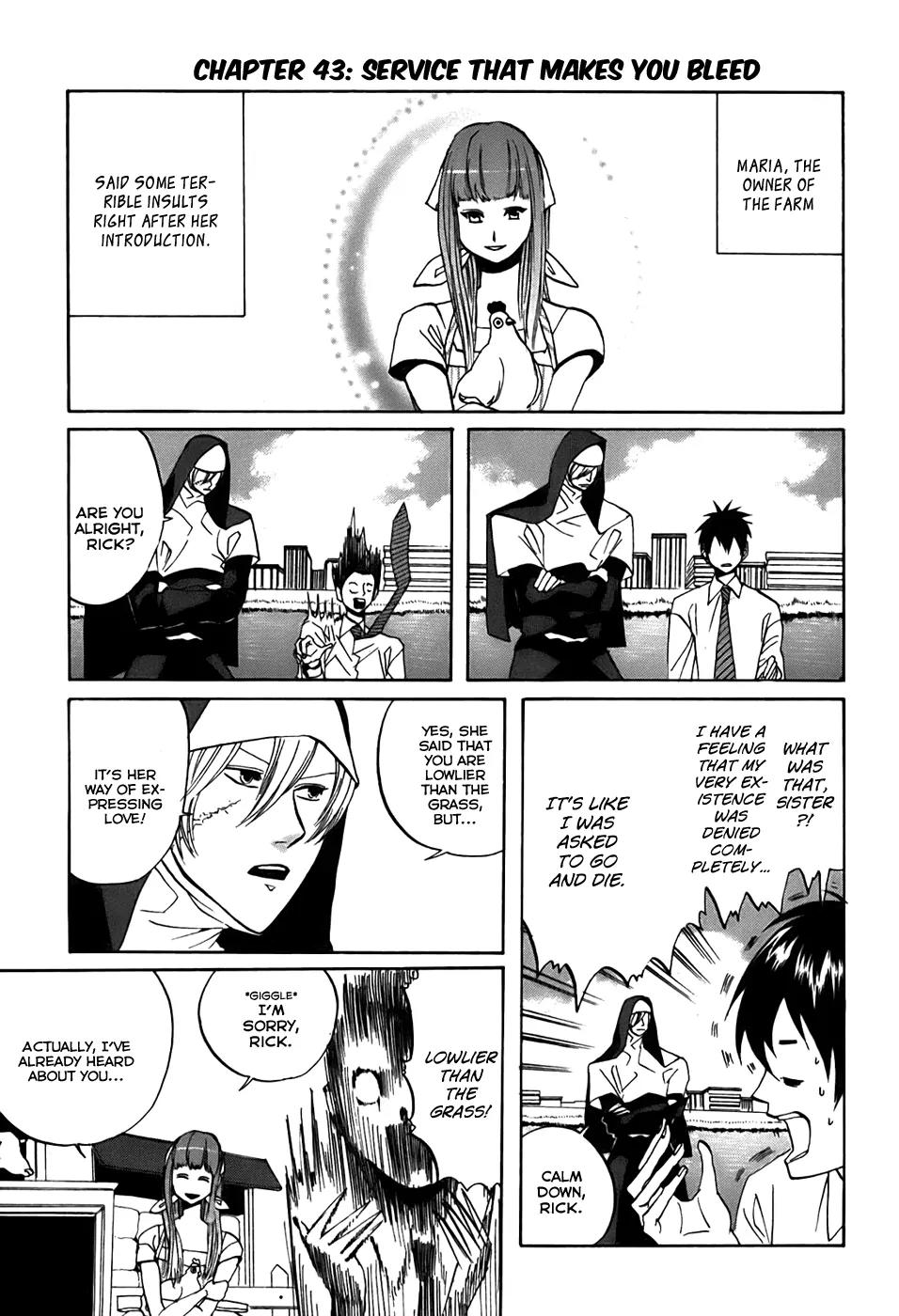 Arakawa Under the Bridge Chapter 43 page 1 - Chapter 43: Service That Makes You Bleed