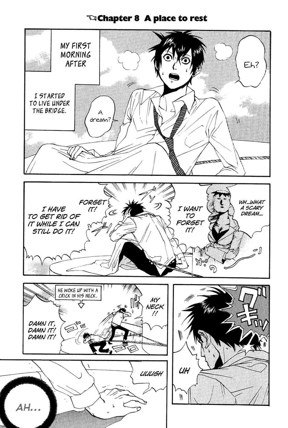 Arakawa Under the Bridge Chapter 8 page 1 - Chapter 8: A Place to Rest