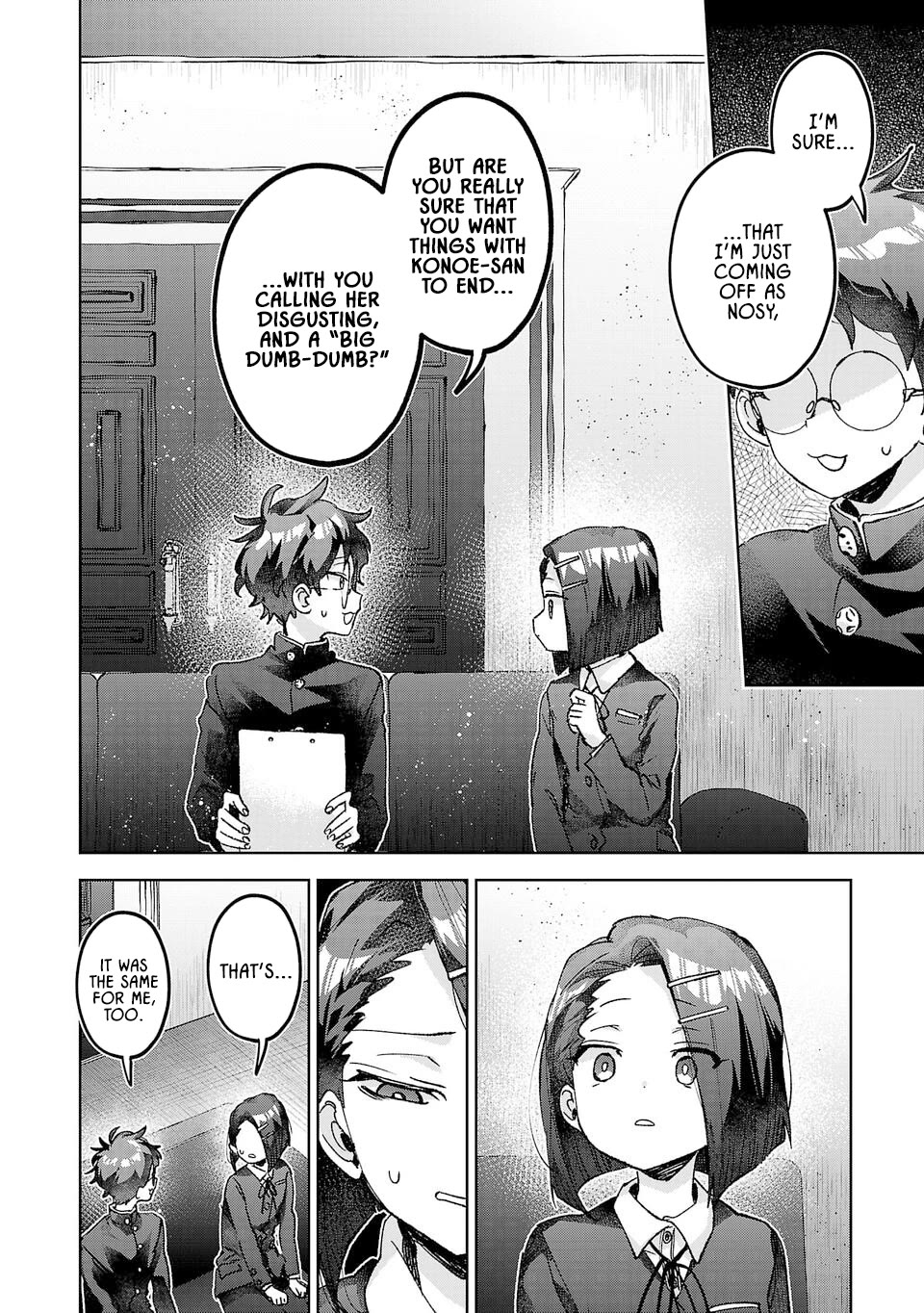 Are Social Outcasts Even Allowed to Start Over? Chapter 54 page 6 - Chapter 54: Things like "disgusting" and "dumb-dumb"...