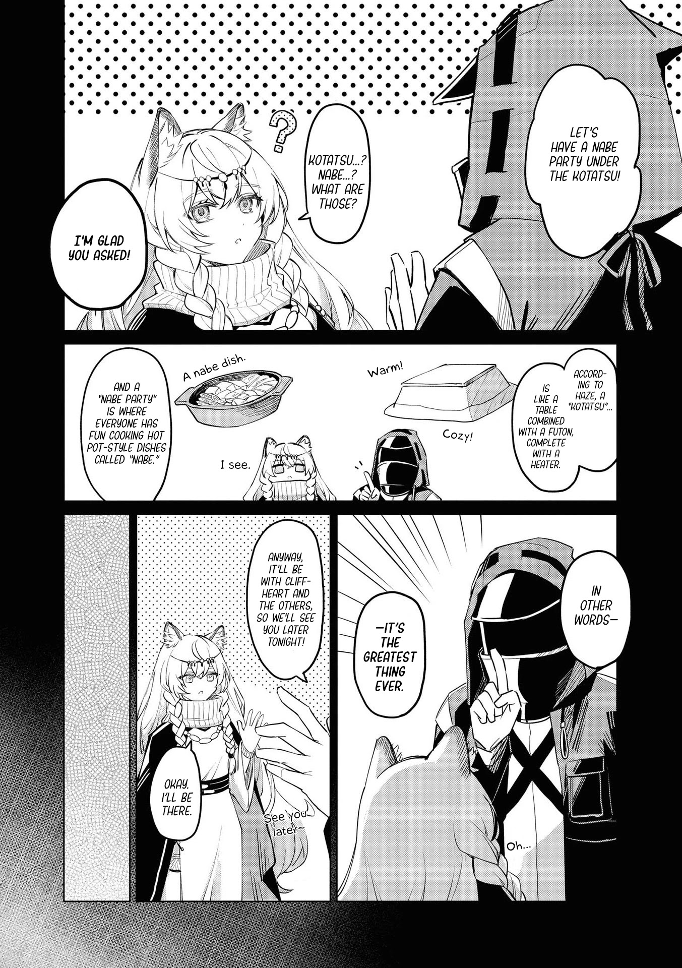 Arknights Comic Anthology Chapter 3.9 page 2 - Vol.3 Chapter 9: Nabe Party Under the Kotatsu