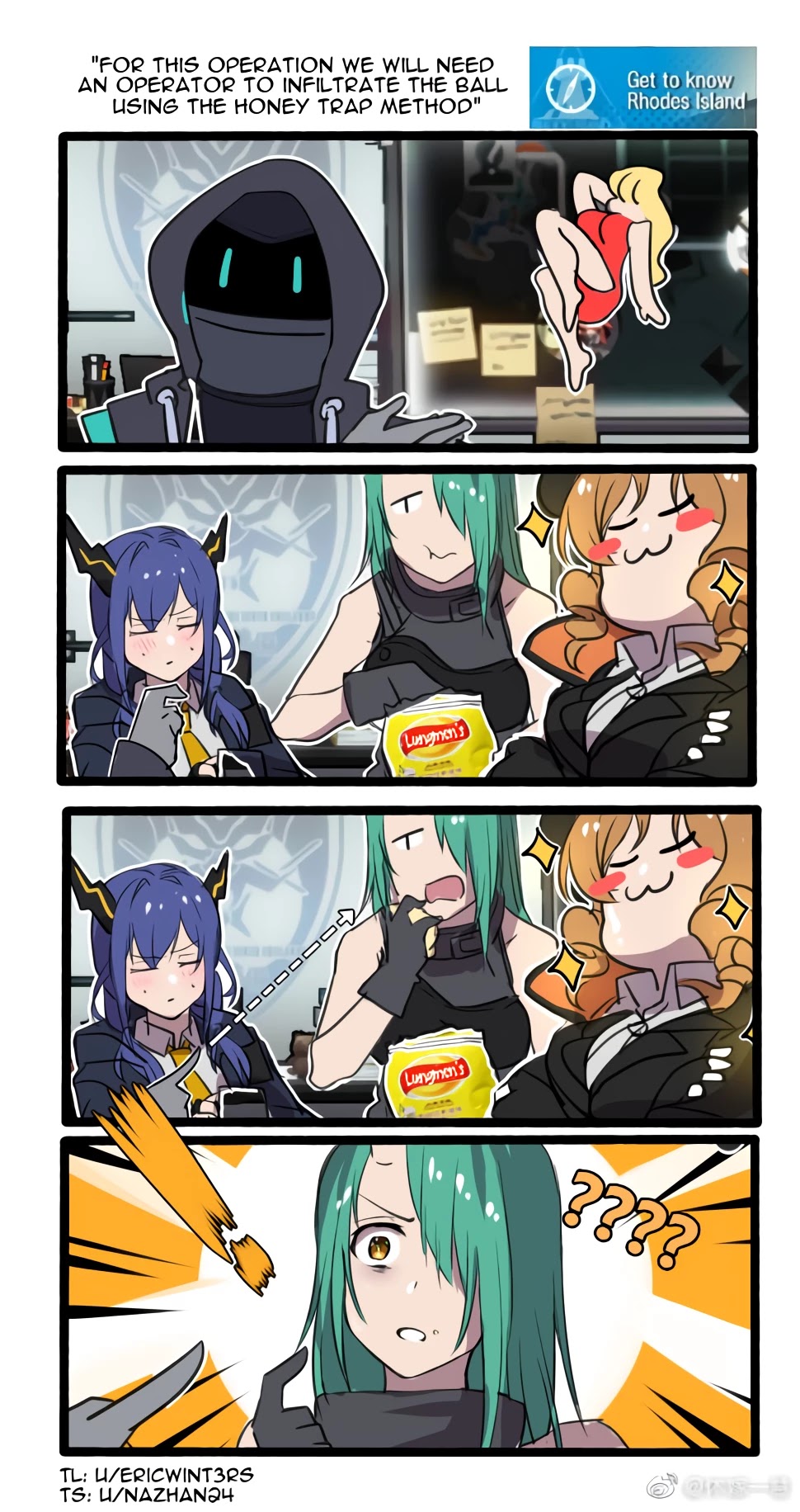 Arknights: Get to know Rhodes Island (Doujinshi) Chapter 15 page 1 - Chapter 15: "For this operation we will need an operator to infiltrate the ball using the honey trap method"