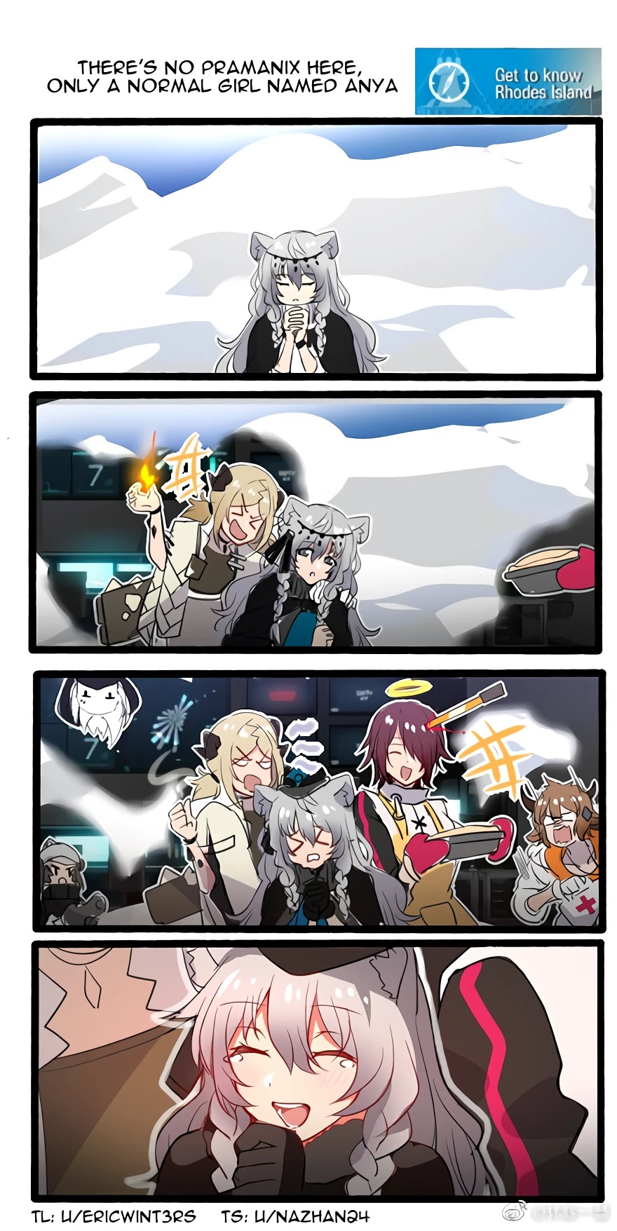 Arknights: Get to know Rhodes Island (Doujinshi) Chapter 18 page 1 - Chapter 18: There's no Pramanix here, only a normal girl named Anya