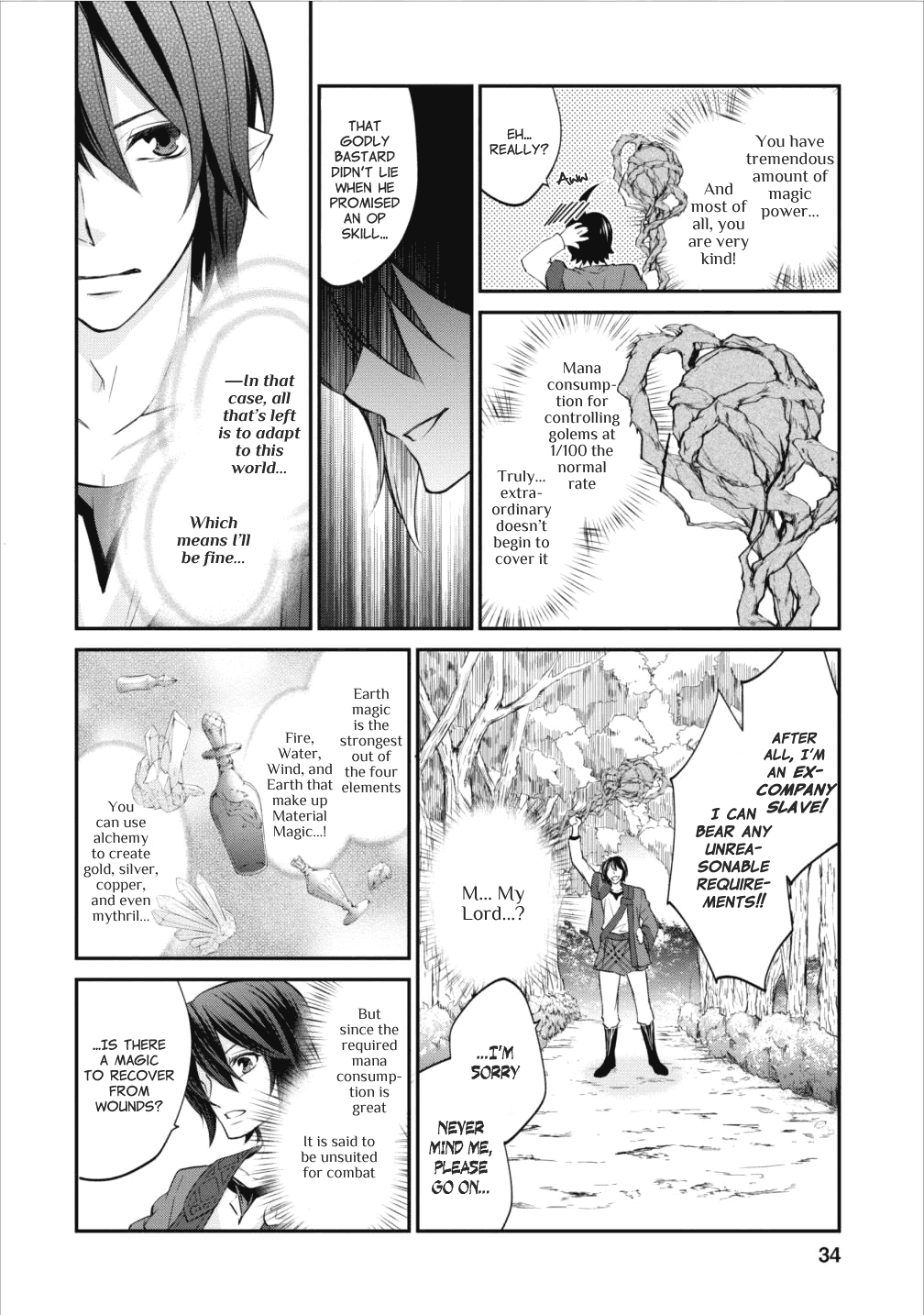 Around 40 "Shachiku" is Golem Master Chapter 2 page 4 - Chapter 2: Hands-on Training