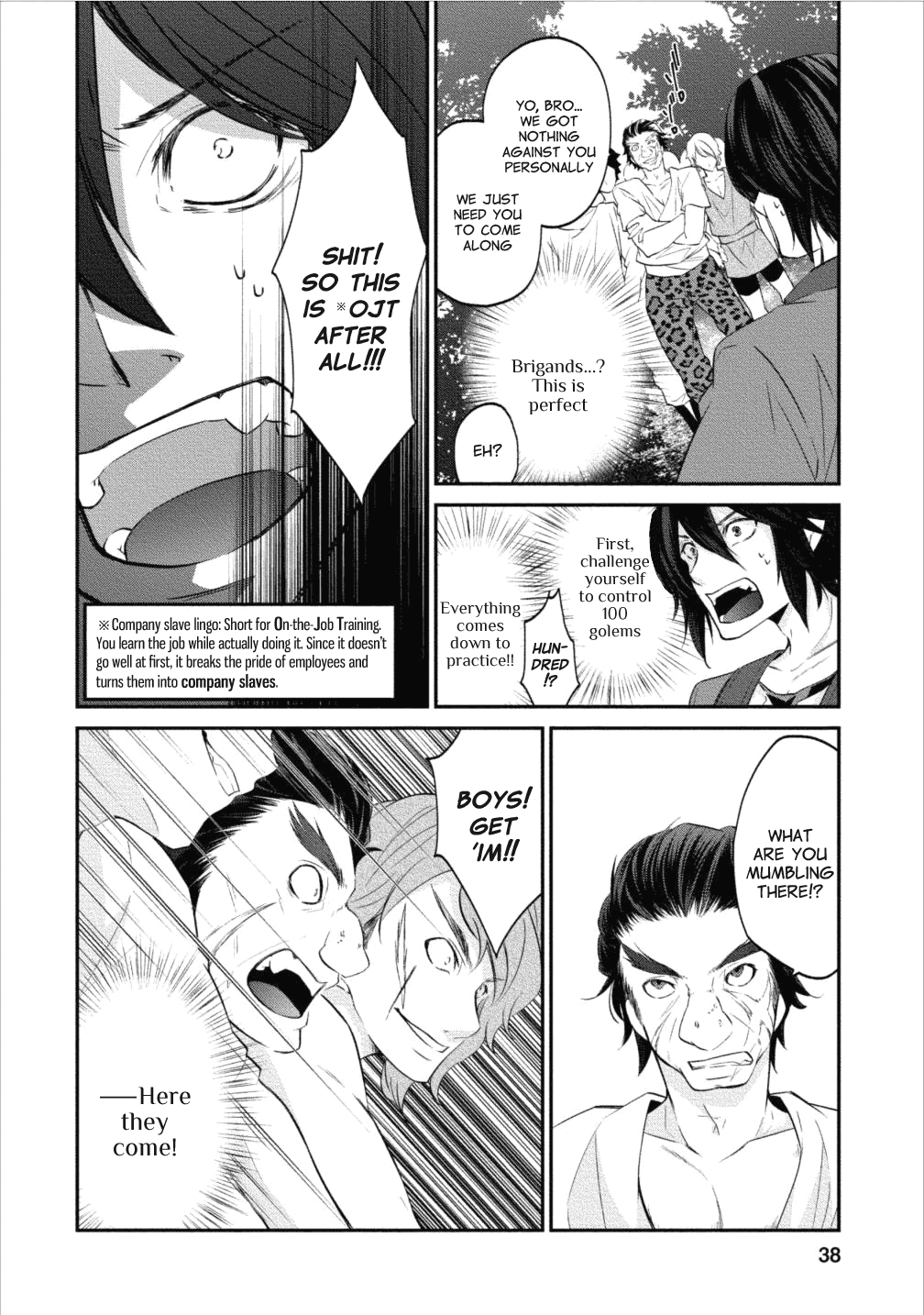 Around 40 "Shachiku" is Golem Master Chapter 2 page 8 - Chapter 2: Hands-on Training