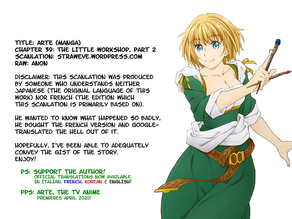 Arte Chapter 39 page 1 - Chapter 39: The Little Workshop, Part 2
