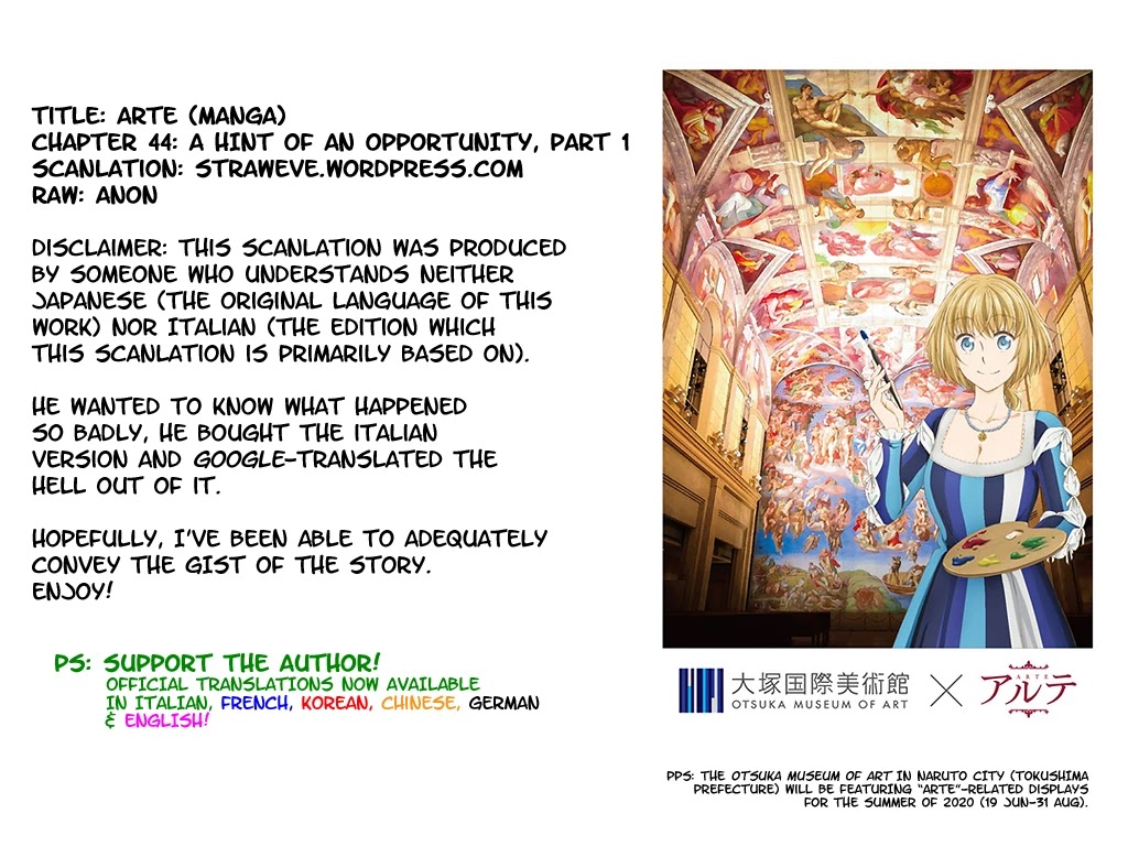 Arte Chapter 44 page 1 - Chapter 44: A Hint Of An Opportunity, Part 1