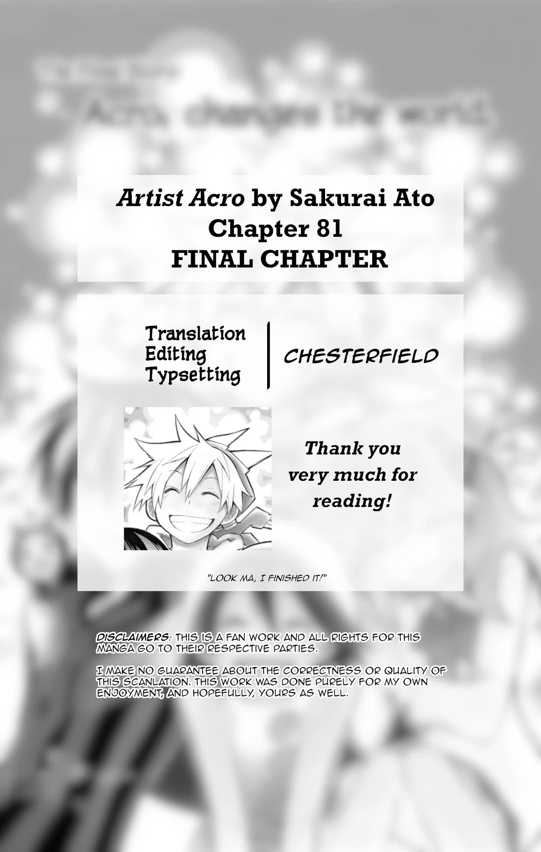 Artist Acro Chapter 81 page 2 - Chapter 81: Acro, changes the world [END]
