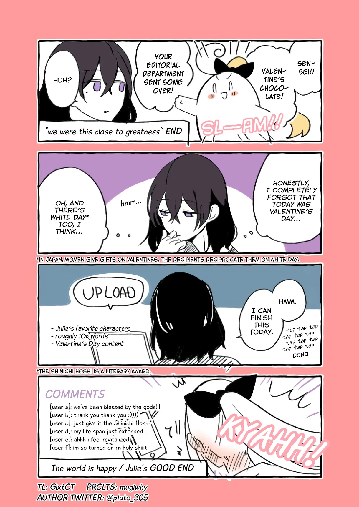 As a Result of a Classmate's Obsession with Yuri, I Was Exposed as an Author Chapter 23.4 page 2 - Chapter 23.4: Valentine's Day Twitter Poll