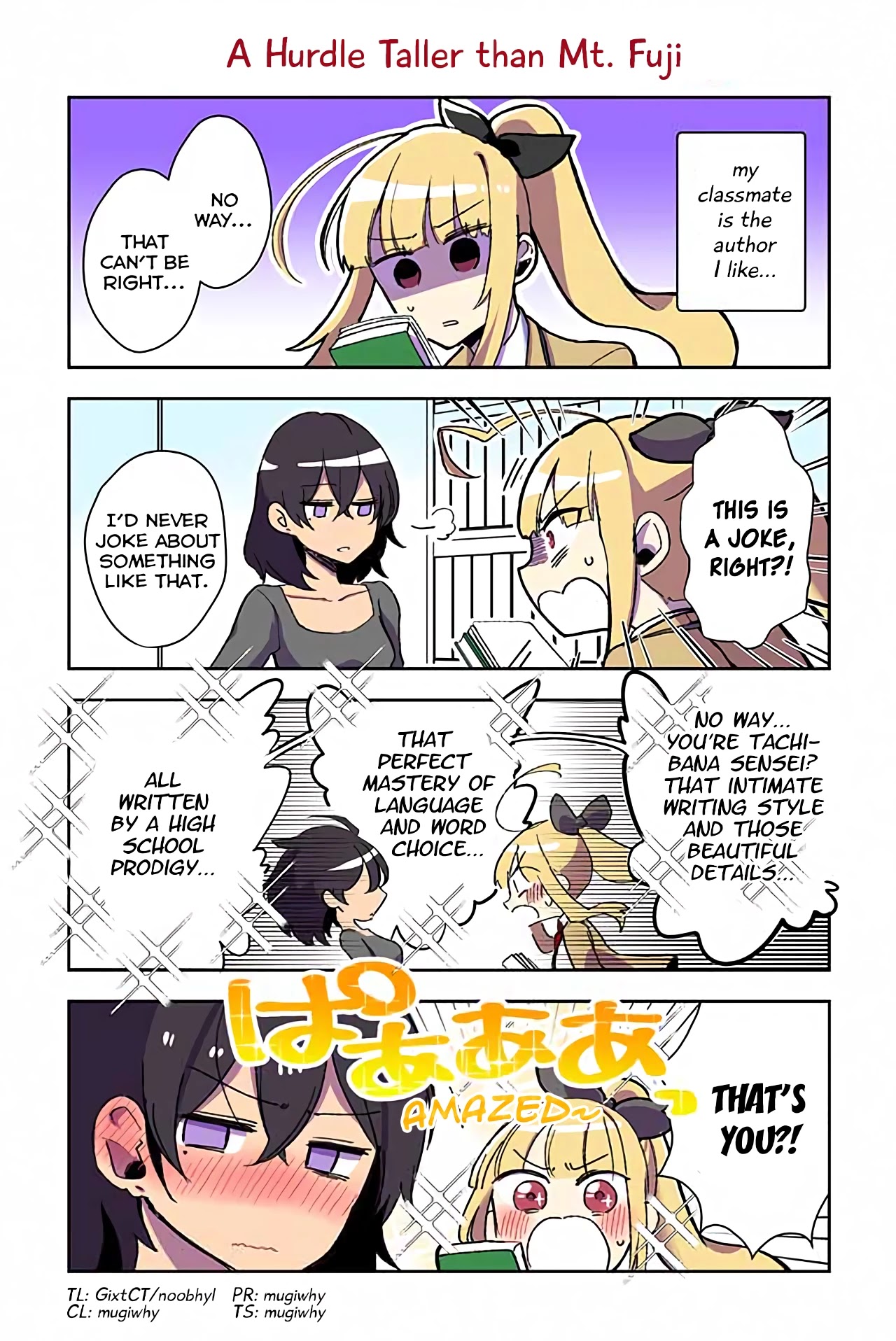 As a Result of a Classmate's Obsession with Yuri, I Was Exposed as an Author Chapter 4 page 1 - Chapter 4: A Hurdle Taller than Mt. Fuji