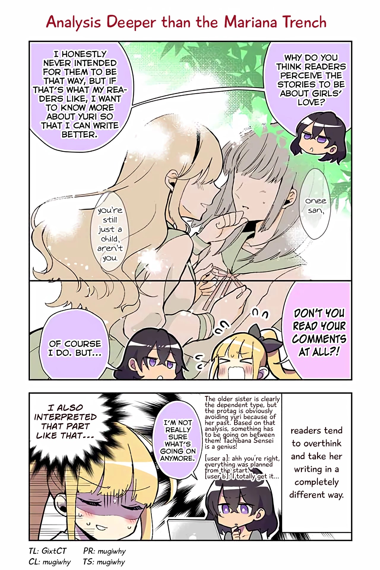 As a Result of a Classmate's Obsession with Yuri, I Was Exposed as an Author Chapter 7 page 1 - Chapter 7: Analysis Deeper than the Mariana Trench