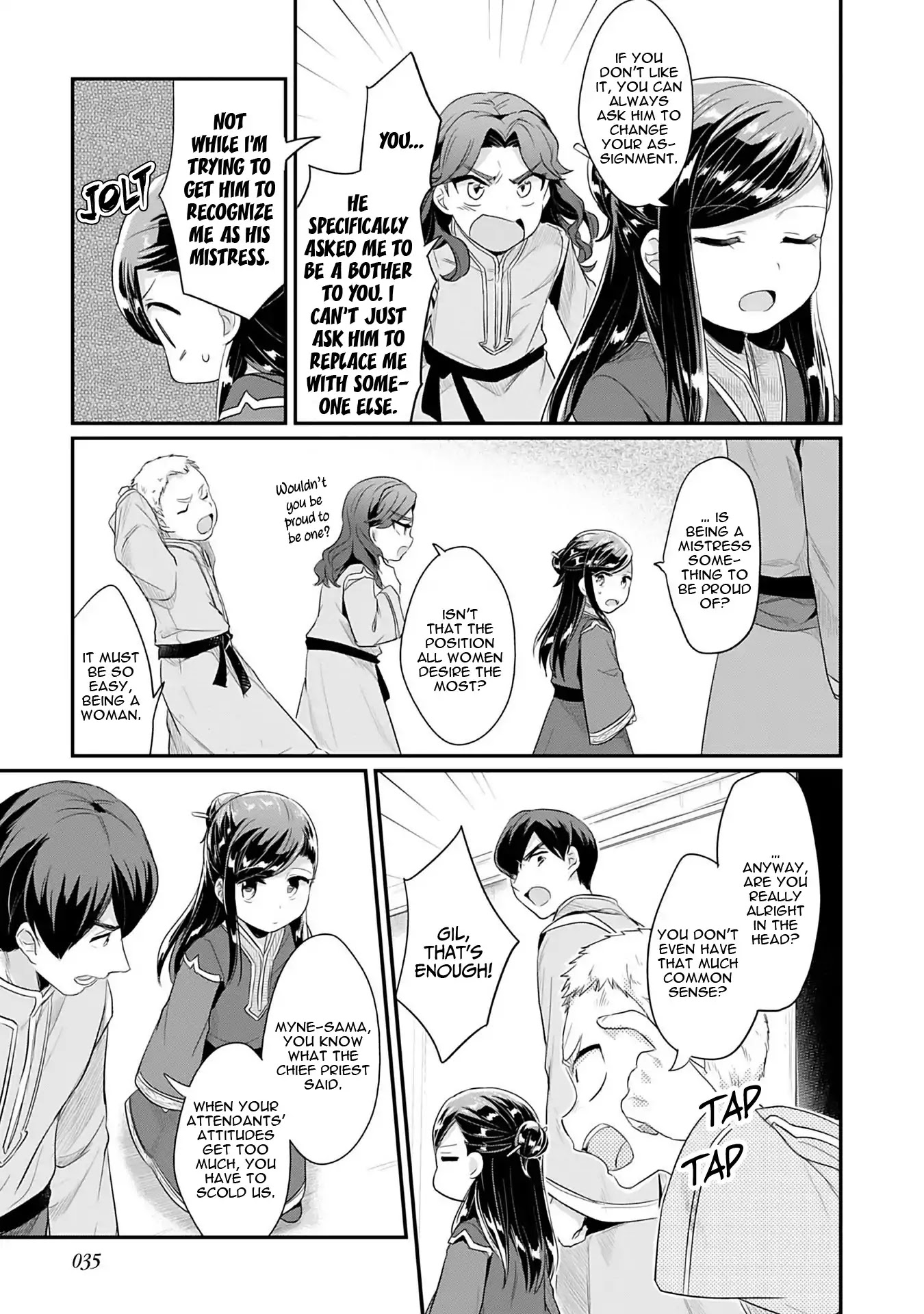Ascendance of a Bookworm ~I'll Do Anything to Become a Librarian~ Part 2 「I'll Become a Shrine Maiden for Books!」 Chapter 1 page 36 - Chapter 1: An Apprentice Priestess at the Temple
