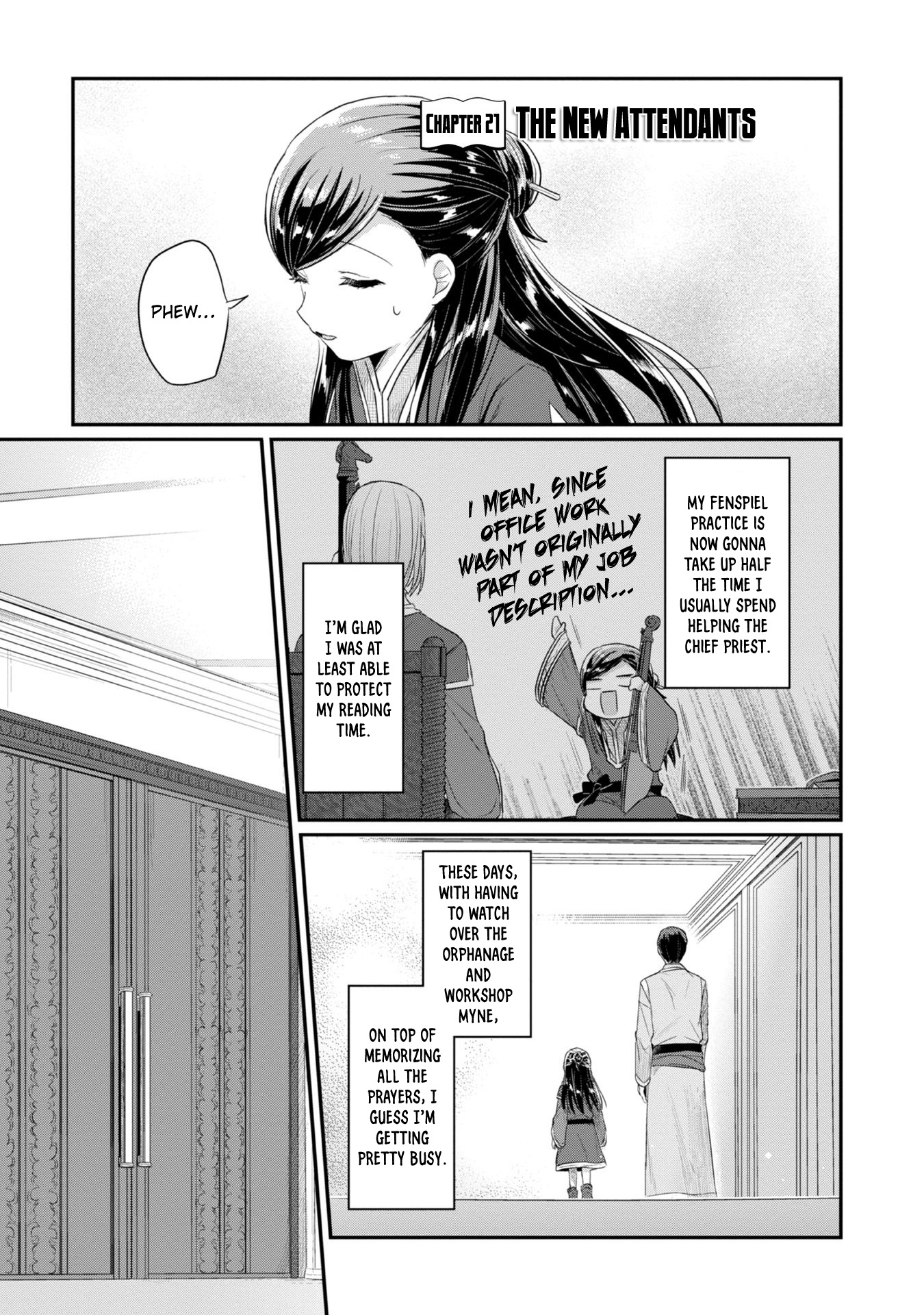 Ascendance of a Bookworm ~I'll Do Anything to Become a Librarian~ Part 2 「I'll Become a Shrine Maiden for Books!」 Chapter 21 page 7 - Chapter 21: The New Attendants