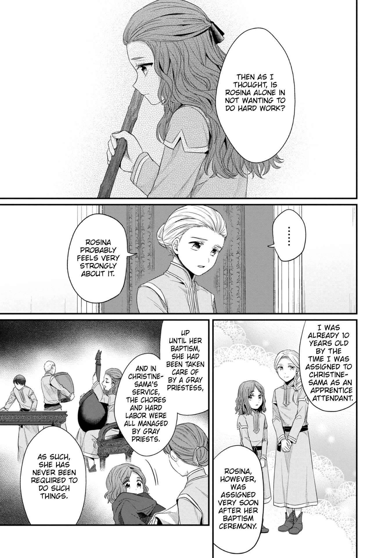 Ascendance of a Bookworm ~I'll Do Anything to Become a Librarian~ Part 2 「I'll Become a Shrine Maiden for Books!」 Chapter 22 page 10 - Chapter 22: An Apprentice Blue Priestess' Attendants