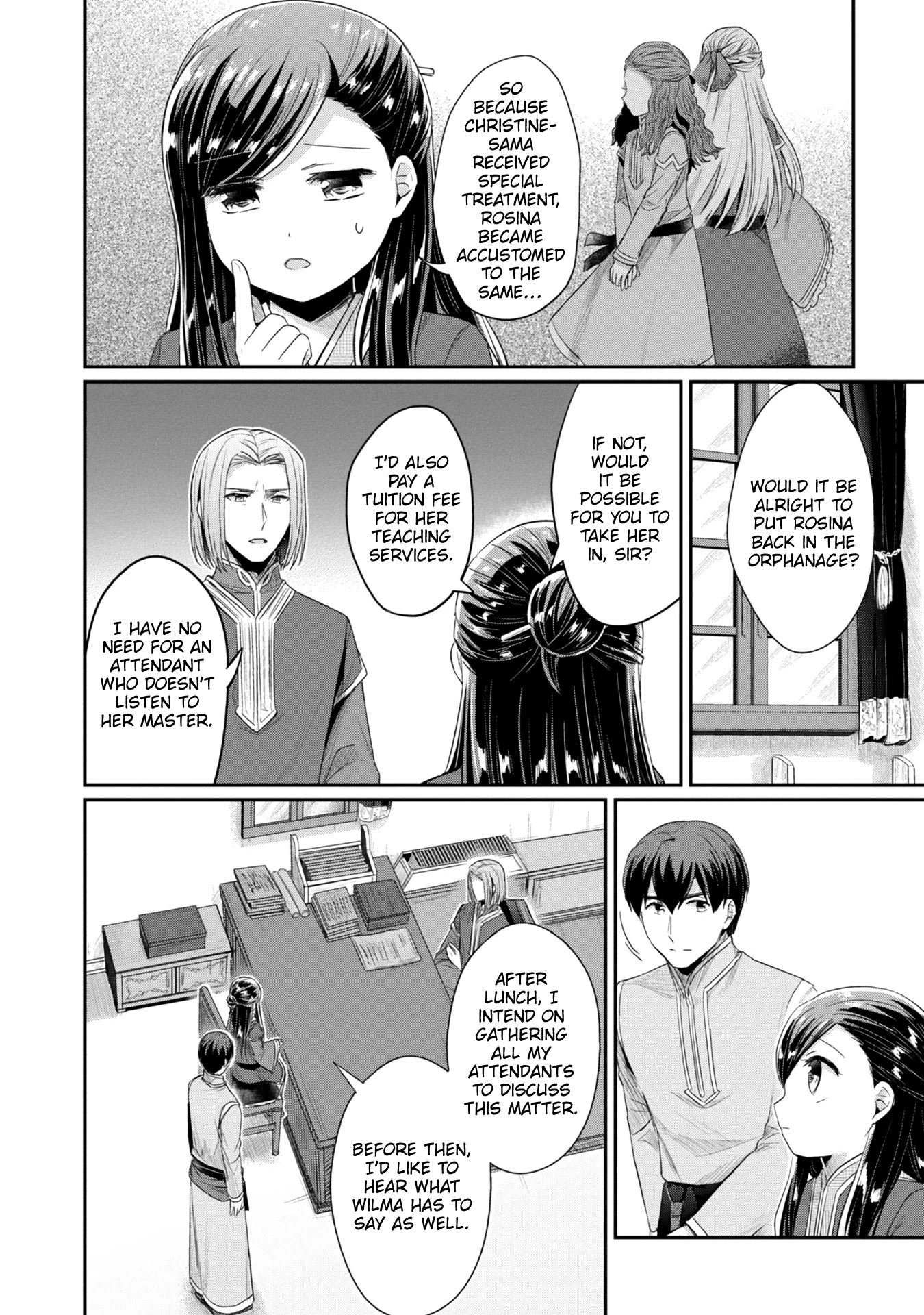 Ascendance of a Bookworm ~I'll Do Anything to Become a Librarian~ Part 2 「I'll Become a Shrine Maiden for Books!」 Chapter 22 page 7 - Chapter 22: An Apprentice Blue Priestess' Attendants