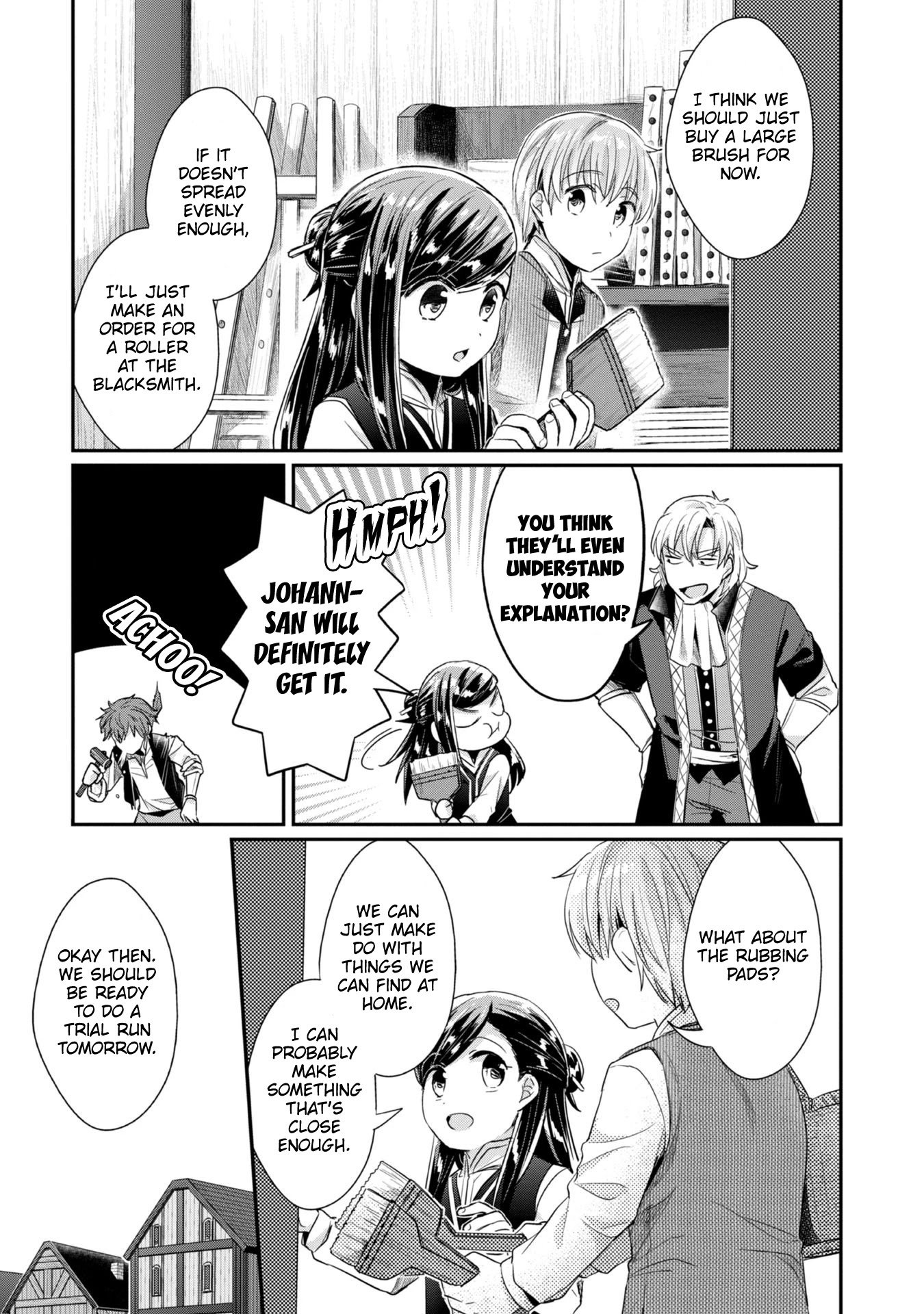 Ascendance of a Bookworm ~I'll Do Anything to Become a Librarian~ Part 2 「I'll Become a Shrine Maiden for Books!」 Chapter 25 page 8 - Chapter 25: The Challenge of Large Prints
