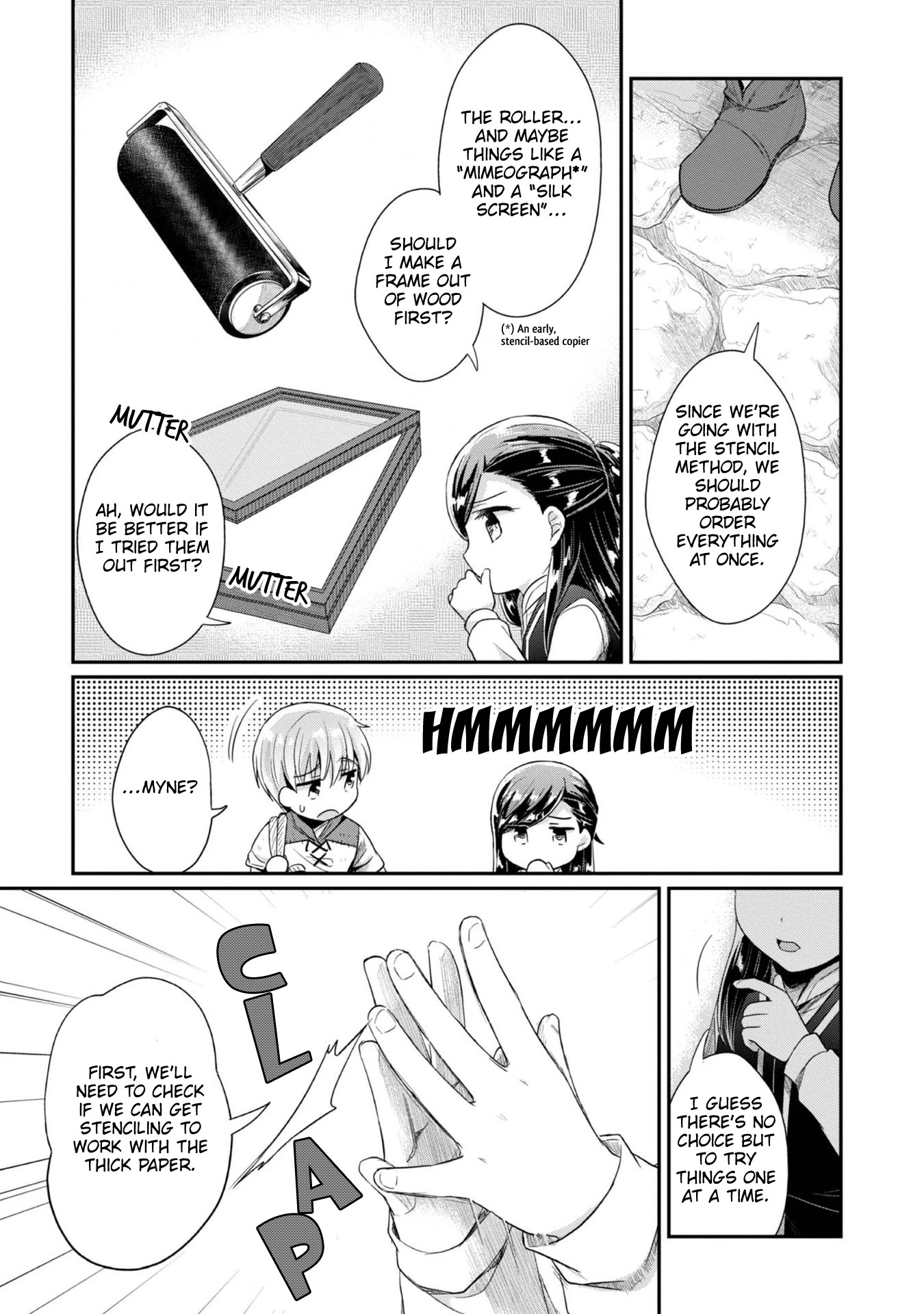 Ascendance of a Bookworm ~I'll Do Anything to Become a Librarian~ Part 2 「I'll Become a Shrine Maiden for Books!」 Chapter 27 page 4 - Chapter 27: Stencil Preparations