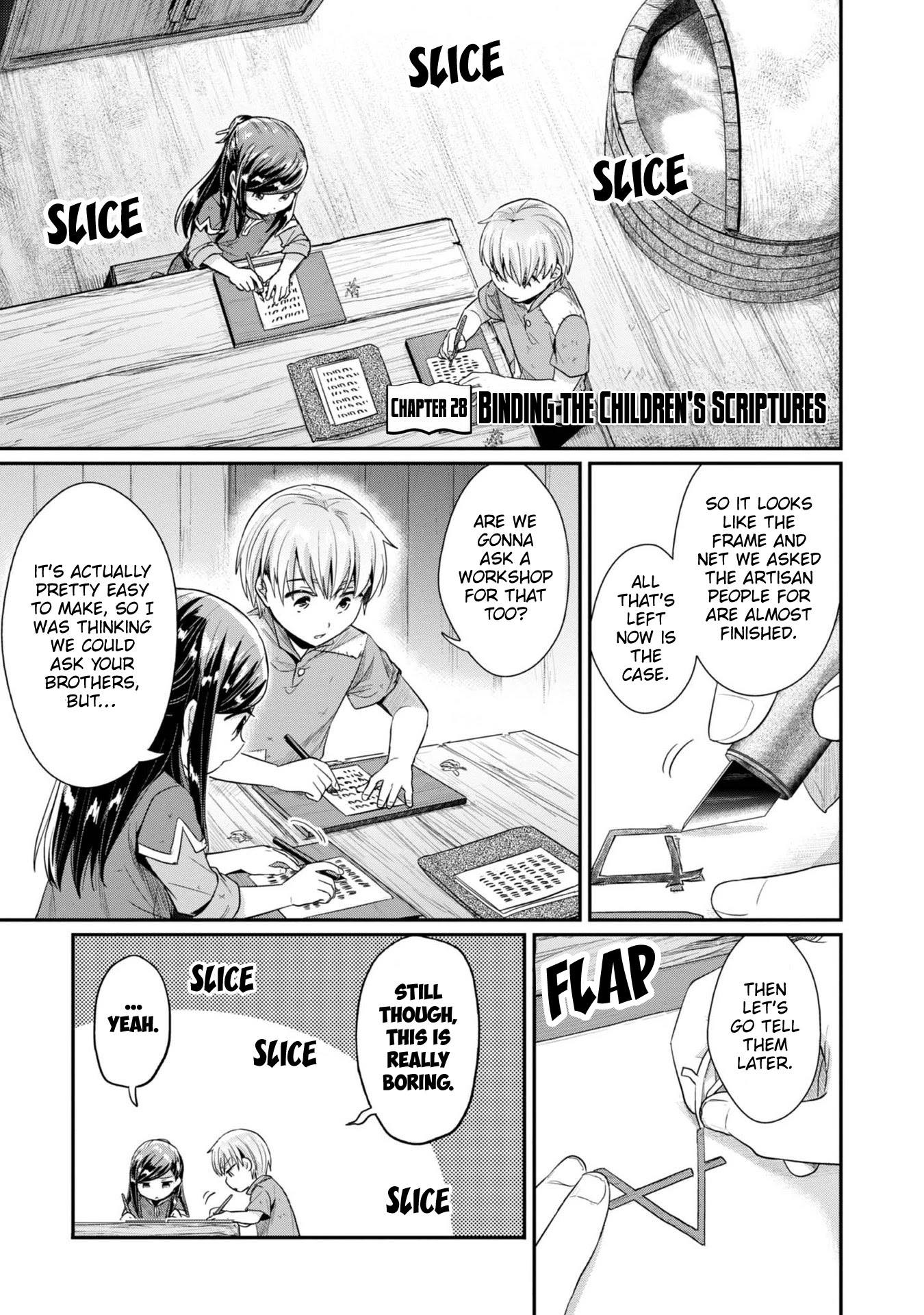 Ascendance of a Bookworm ~I'll Do Anything to Become a Librarian~ Part 2 「I'll Become a Shrine Maiden for Books!」 Chapter 28 page 2 - Chapter 28: Binding the Children's Scriptures