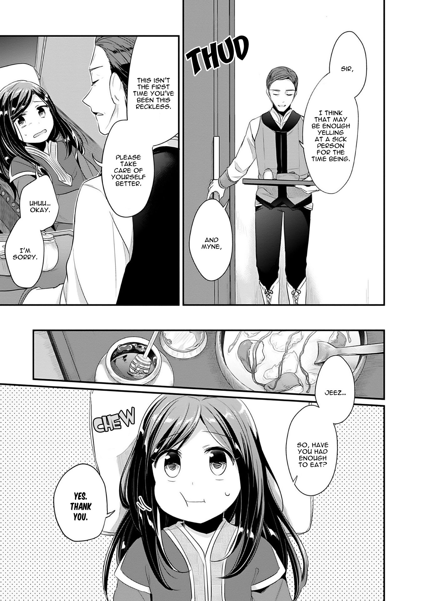 Ascendance of a Bookworm ~I'll Do Anything to Become a Librarian~ Part 2 「I'll Become a Shrine Maiden for Books!」 Chapter 3 page 21 - Chapter 3: The Reason I Collapsed