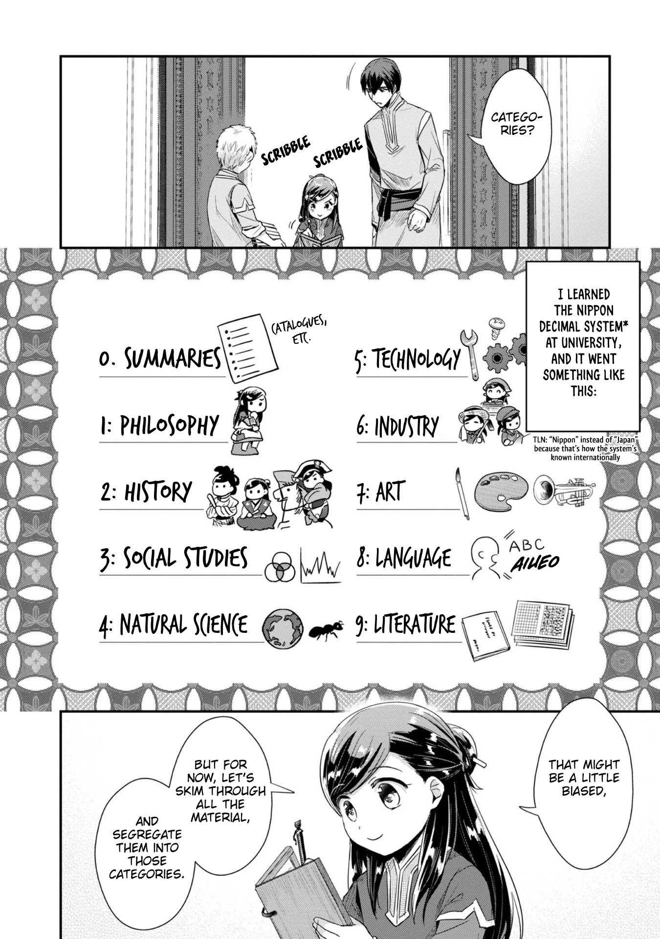 Ascendance of a Bookworm ~I'll Do Anything to Become a Librarian~ Part 2 「I'll Become a Shrine Maiden for Books!」 Chapter 30 page 16 - Chapter 30: The Myne Decimal System